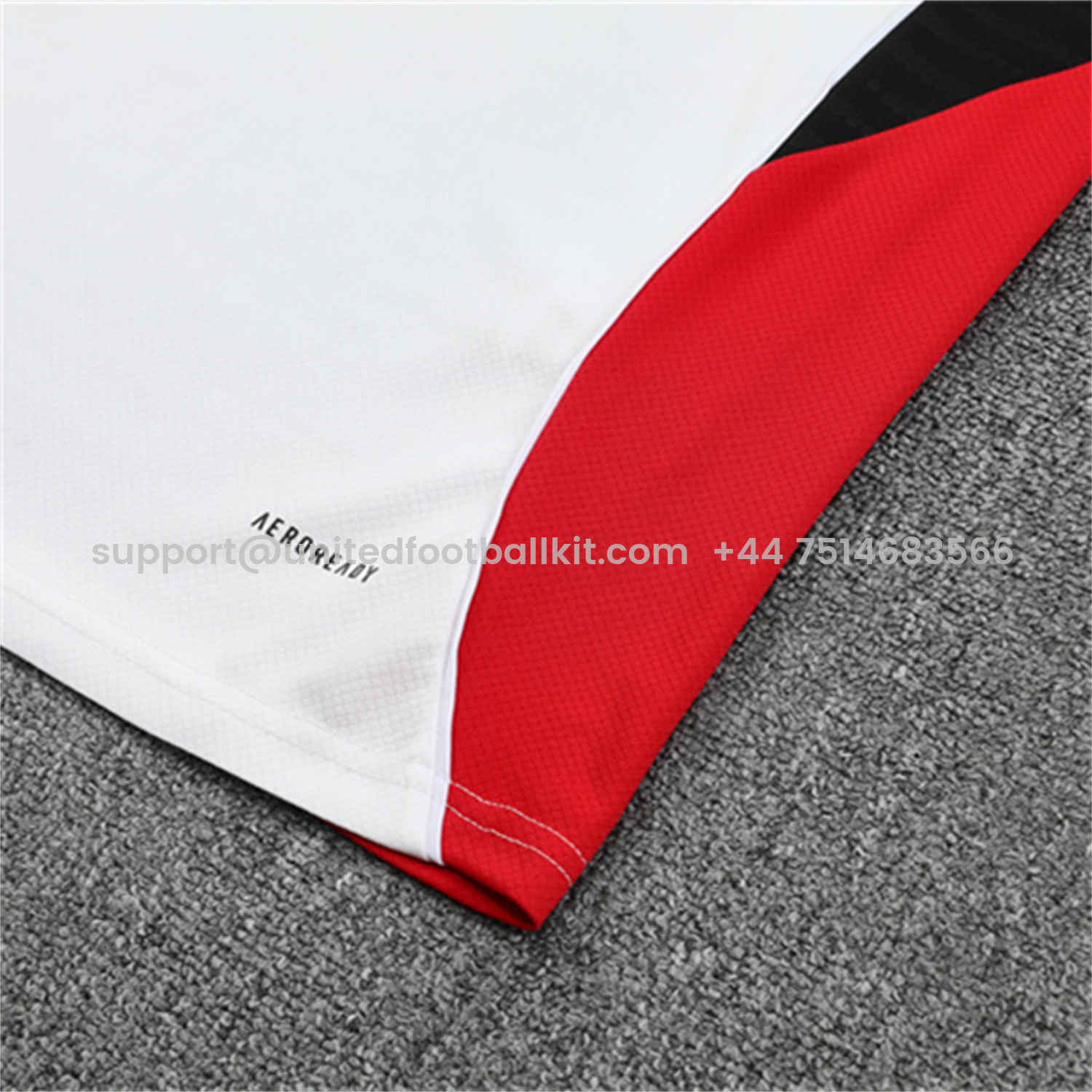 Unitedfootballkit.com | Manchester United 25-26 Short-Sleeve Training Set - White Top & Black Shorts -Customize Name, Number and Patch | Worldwide Shipping