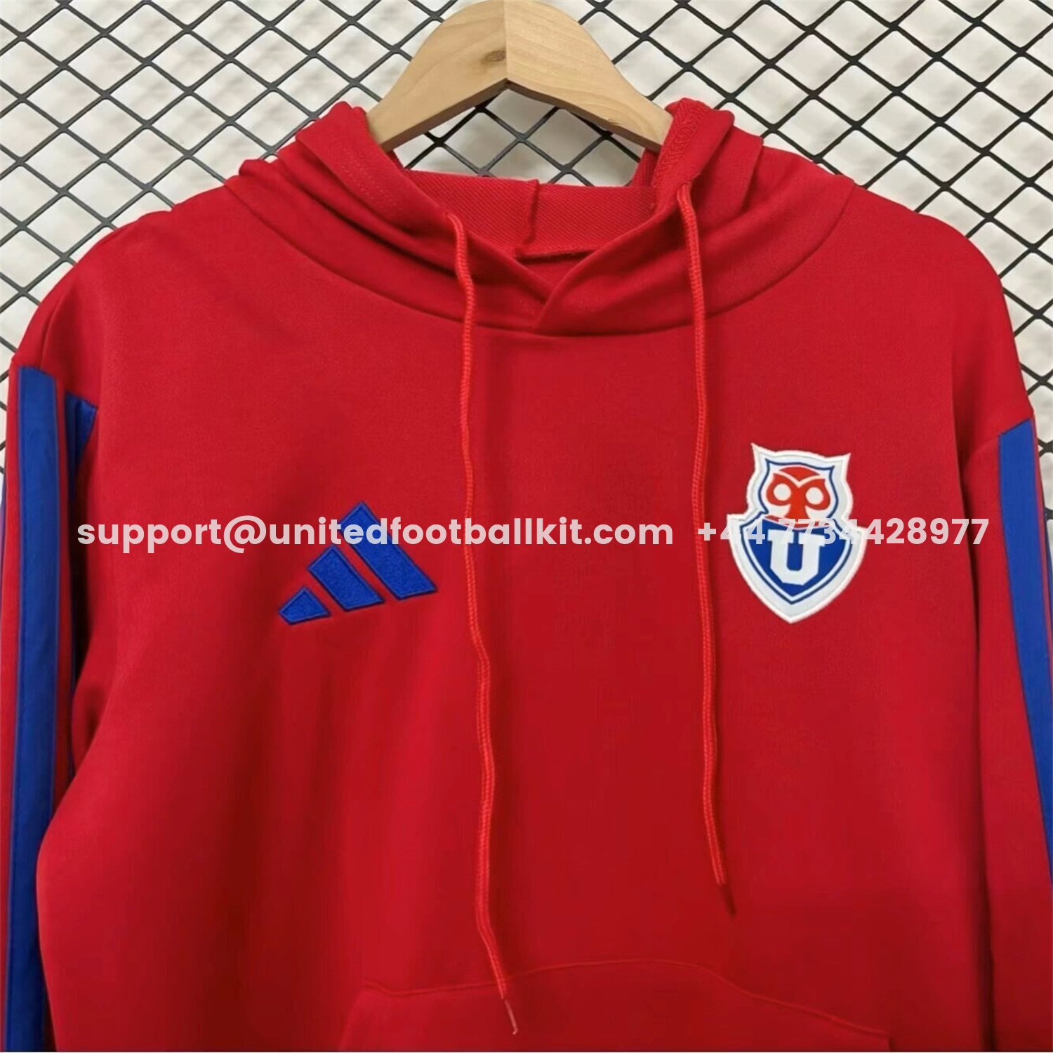 Unitedfootballkit.com | Universidad de Chile 2026 Red Unisex Pullover Hoodie -Customize Name, Number and Patch | Worldwide Shipping