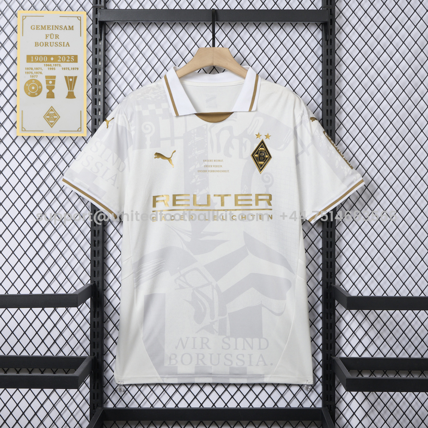 Unitedfootballkit.com | Borussia Mönchengladbach 25-26 125-Year Anniversary Jersey - Fans Version -Customize Name, Number and Patch | Worldwide Shipping