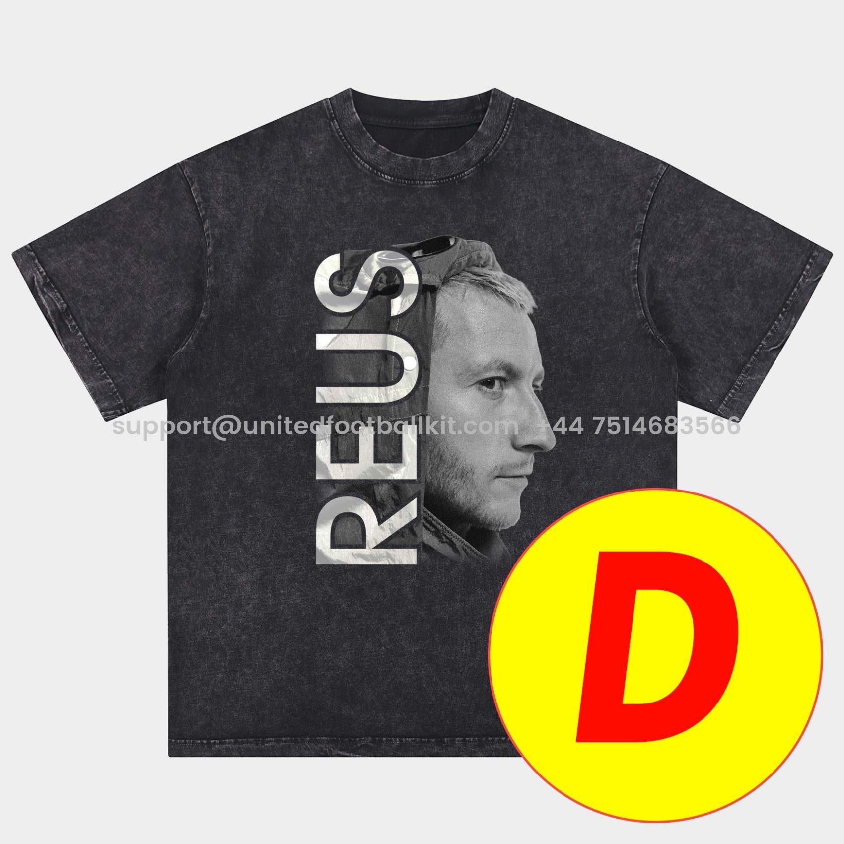 Unitedfootballkit.com | Dortmund Oversized Washed T-Shirt -Customize Name, Number and Patch | Worldwide Shipping