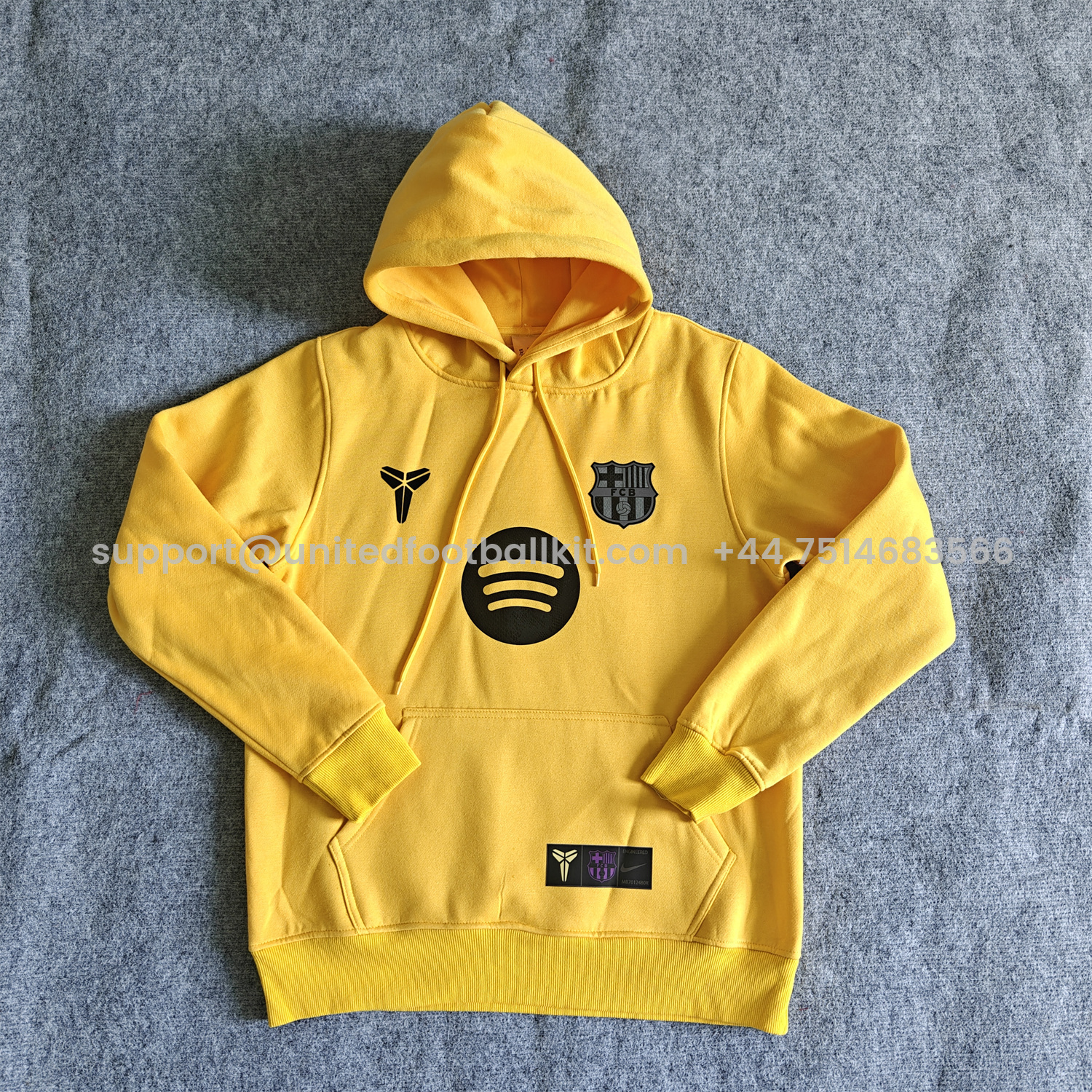 Unitedfootballkit.com | Barcelona 25-26 KB Logo Unisex Pullover Hoodie -Customize Name, Number and Patch | Worldwide Shipping