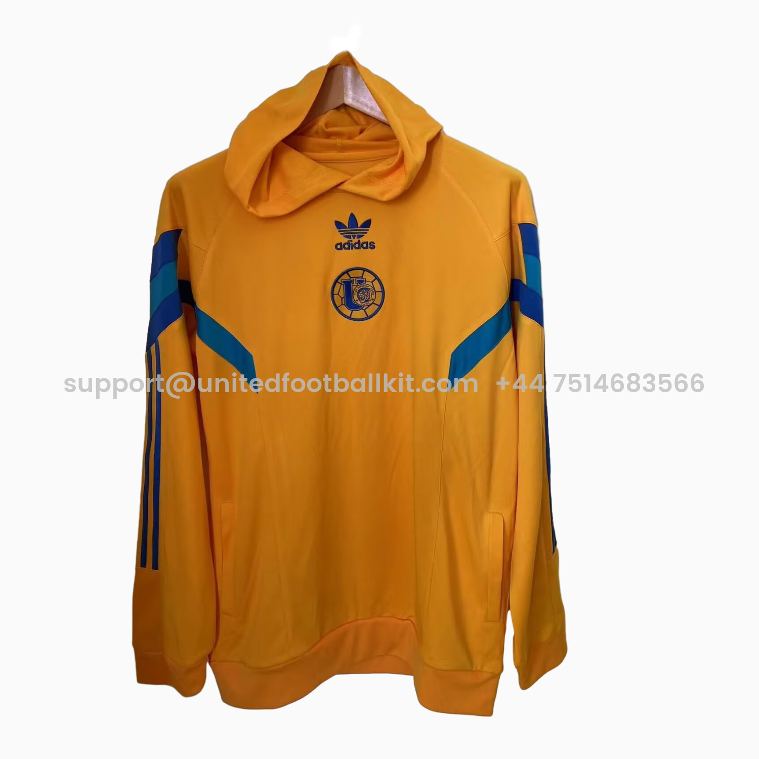 Unitedfootballkit.com | Tigres UANL 24-25 Vintage Style Hoodie - Yellow -Customize Name, Number and Patch | Worldwide Shipping