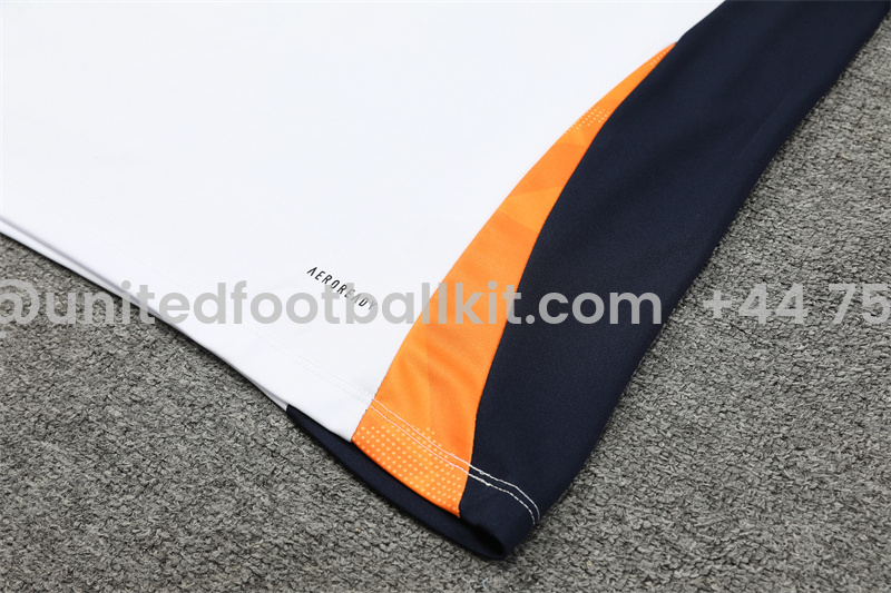 Unitedfootballkit.com | Real Madrid 24-25 Long Sleeve Training Set - White -Customize Name, Number and Patch | Worldwide Shipping