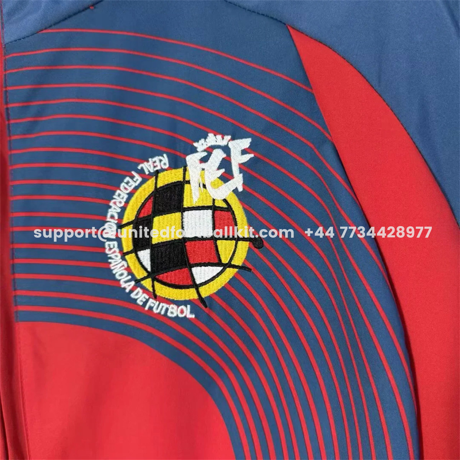 Unitedfootballkit.com | Retro Spain 2007 Red And Blue Windbreaker -Customize Name, Number and Patch | Worldwide Shipping