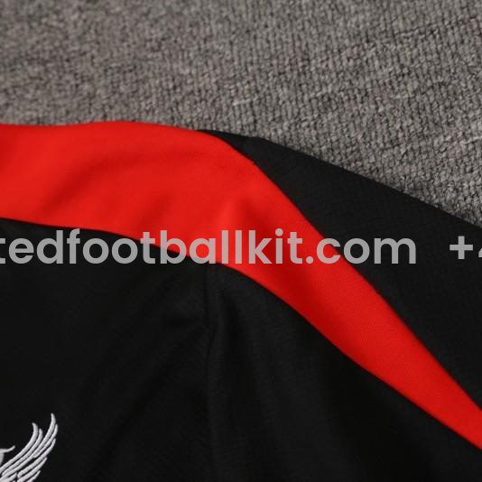 Unitedfootballkit.com | Liver.pool 24-25 Short-Sleeve Training Set - Black -Customize Name, Number and Patch | Worldwide Shipping