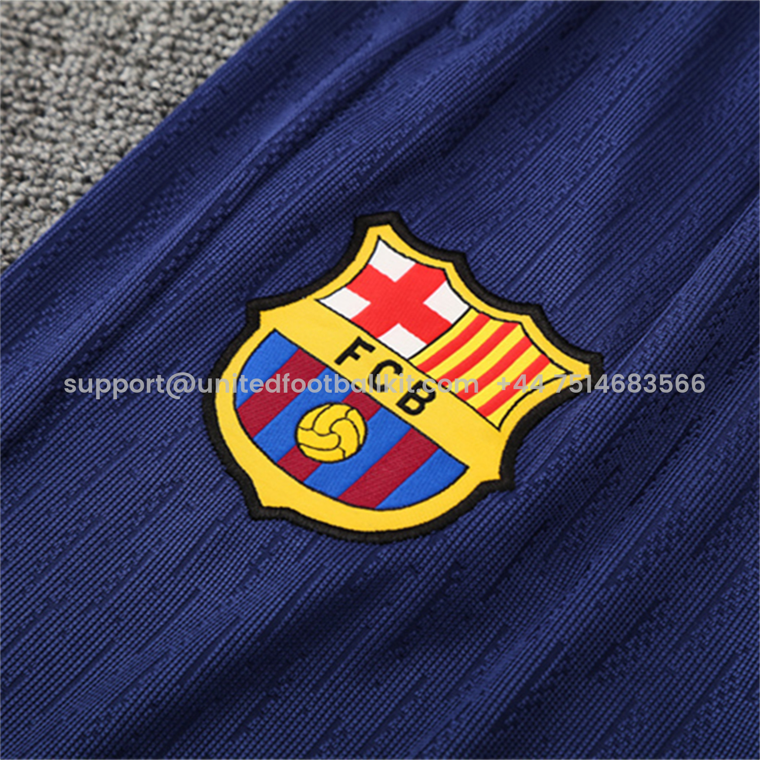 Unitedfootballkit.com | Barcelona 25-26 Kids Long Sleeve Training Set - Royal Blue Top Yellow Sponsor & Royal Blue Pants -Customize Name, Number and Patch | Worldwide Shipping