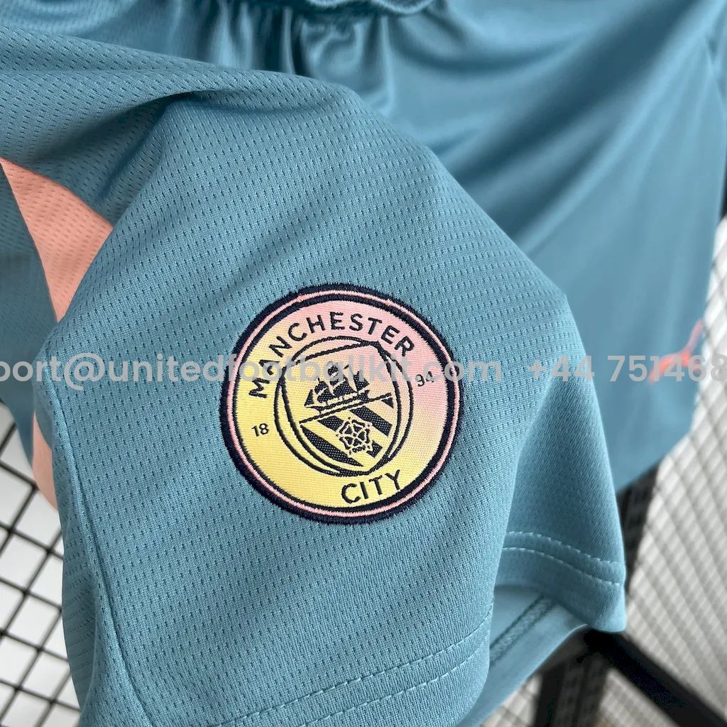 Unitedfootballkit.com | Manchester City 24-25 Fourth Shorts - Fans Version -Customize Name, Number and Patch | Worldwide Shipping