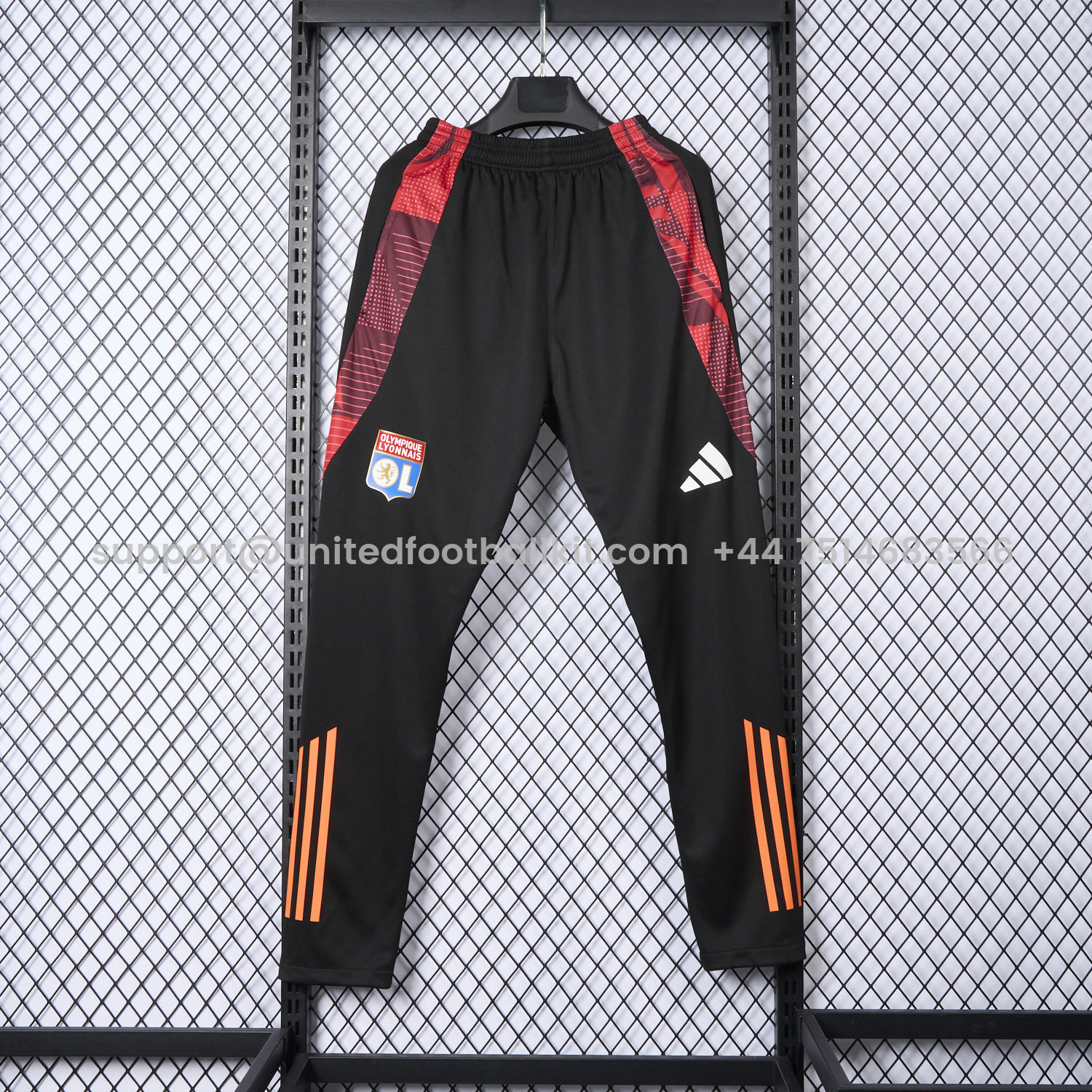 Unitedfootballkit.com | Olympique Lyonnais Lyon 24-25 Black Training Pants - Player Version -Customize Name, Number and Patch | Worldwide Shipping