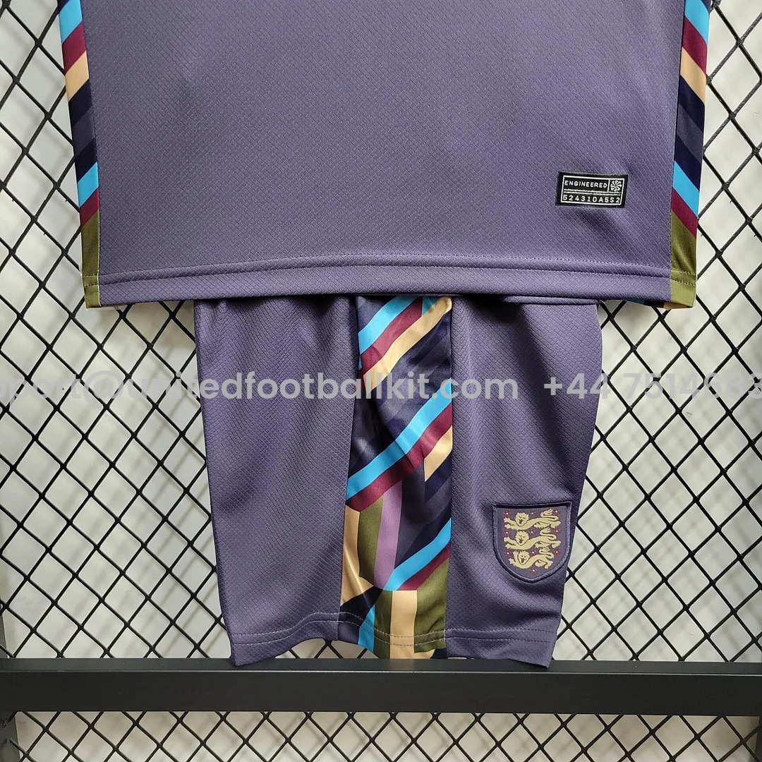 Unitedfootballkit.com | England 2024 Away Stadium Kids Kit -Customize Name, Number and Patch | Worldwide Shipping