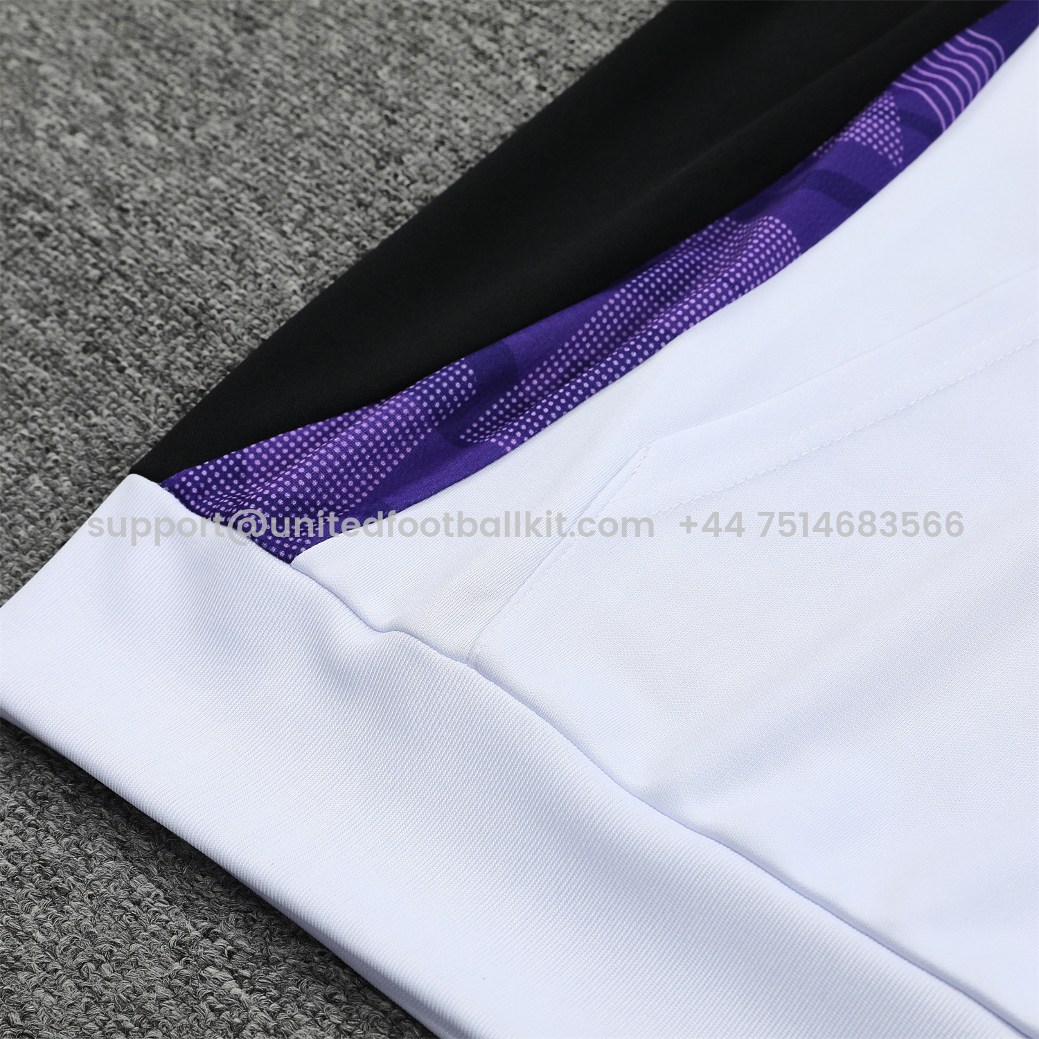 Unitedfootballkit.com | Real Madrid 24-25 Training Hoodie Set - White Hoodie and Black Pants -Customize Name, Number and Patch | Worldwide Shipping