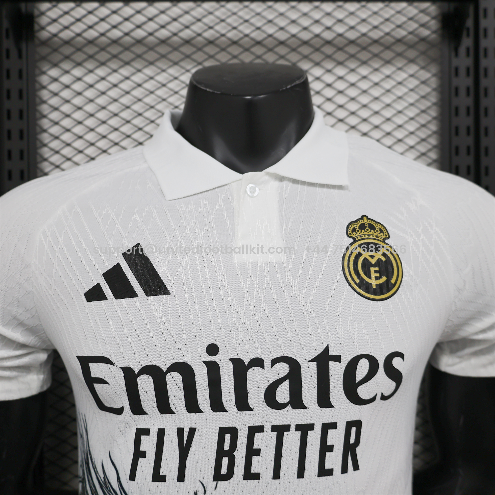 Unitedfootballkit.com | Real Madrid 24-25 White & Black Loong Special Edition Jersey - Player Version -Customize Name, Number and Patch | Worldwide Shipping