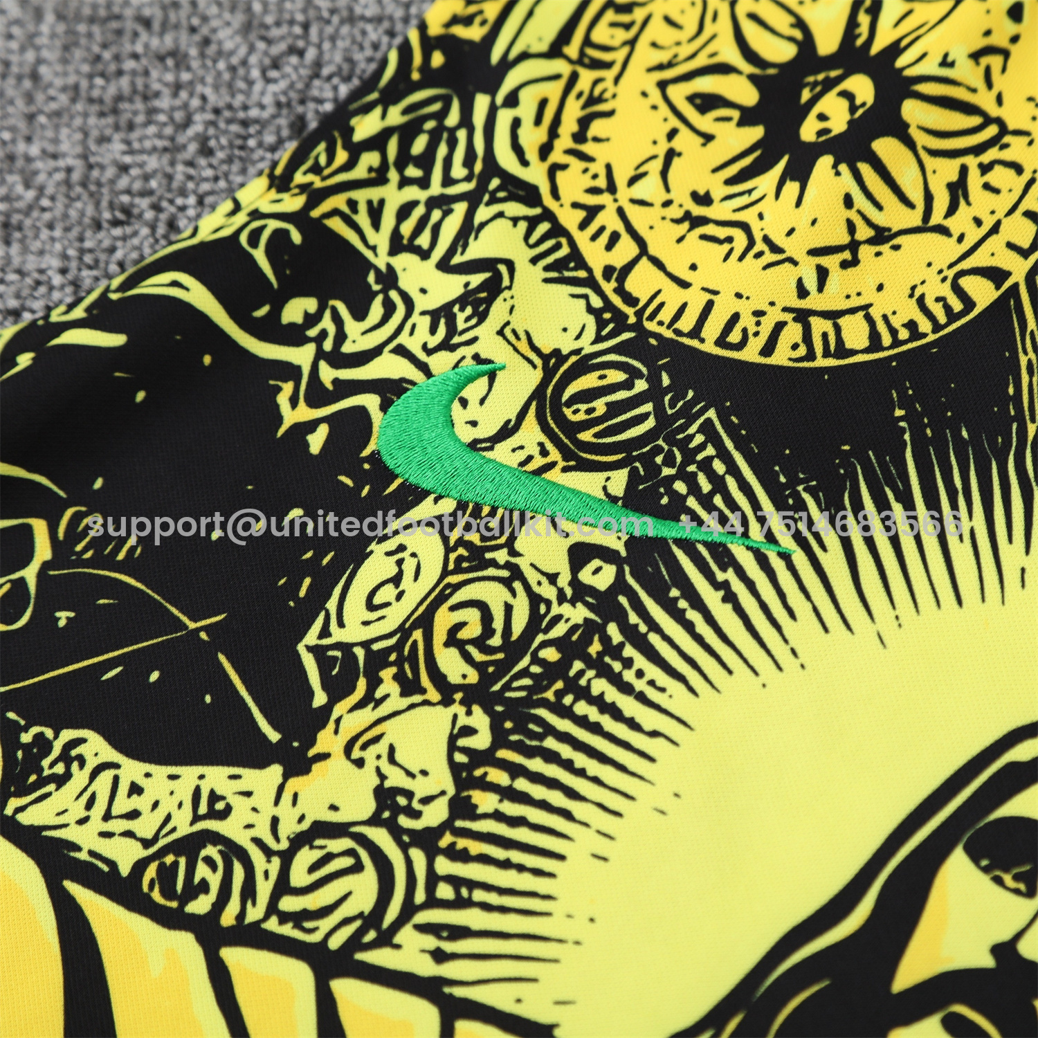 Unitedfootballkit.com | Brazil 25-26 Yellow Jesus Statue Vest Training Set - Yellow Vest & Black Shorts -Customize Name, Number and Patch | Worldwide Shipping