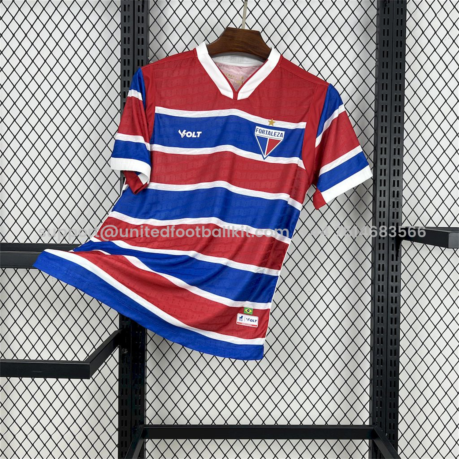 Unitedfootballkit.com | Fortaleza 25-26 Home Red Blue Stripes Jersey - Fans Version -Customize Name, Number and Patch | Worldwide Shipping