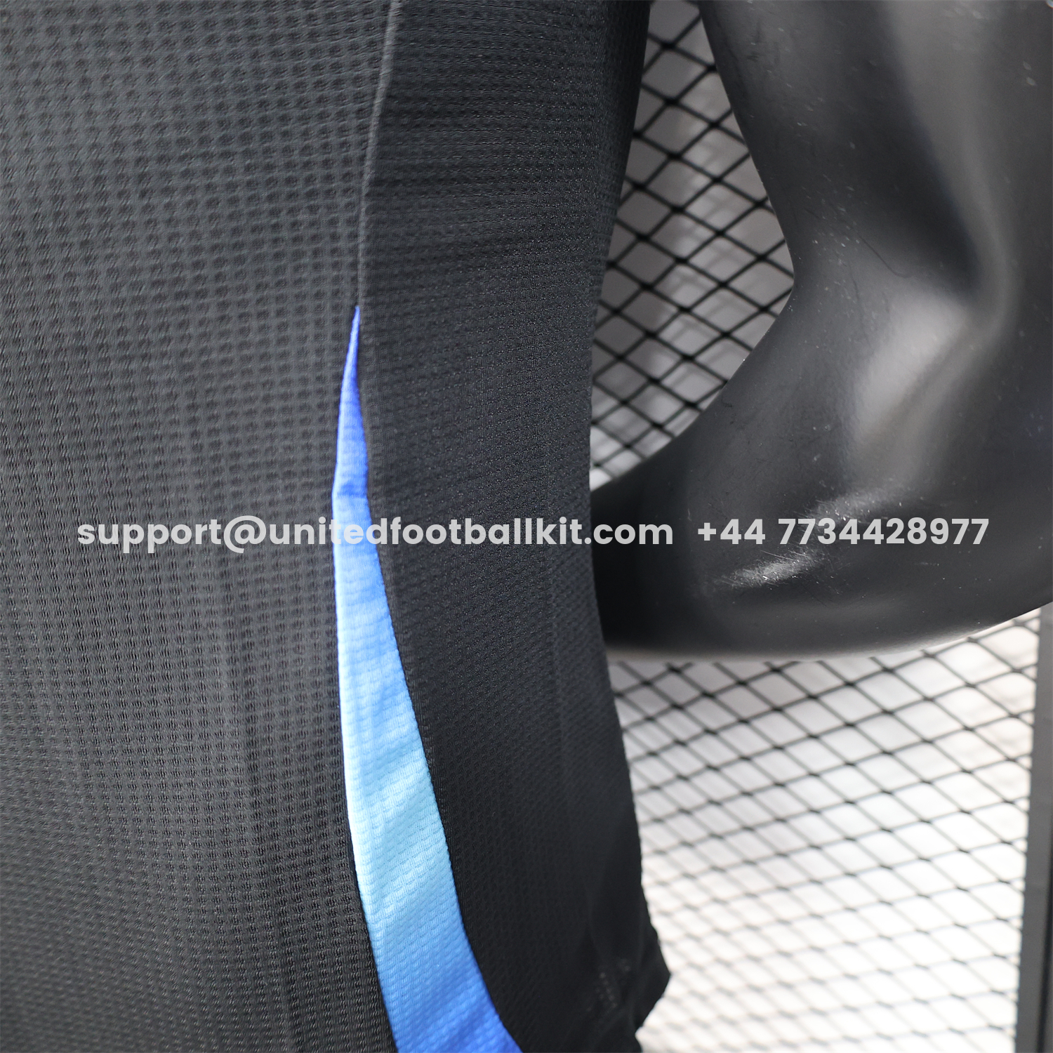 Unitedfootballkit.com | Algeria 25-26 Pure Black with Blue Sleeves Jersey - Player Version -Customize Name, Number and Patch | Worldwide Shipping