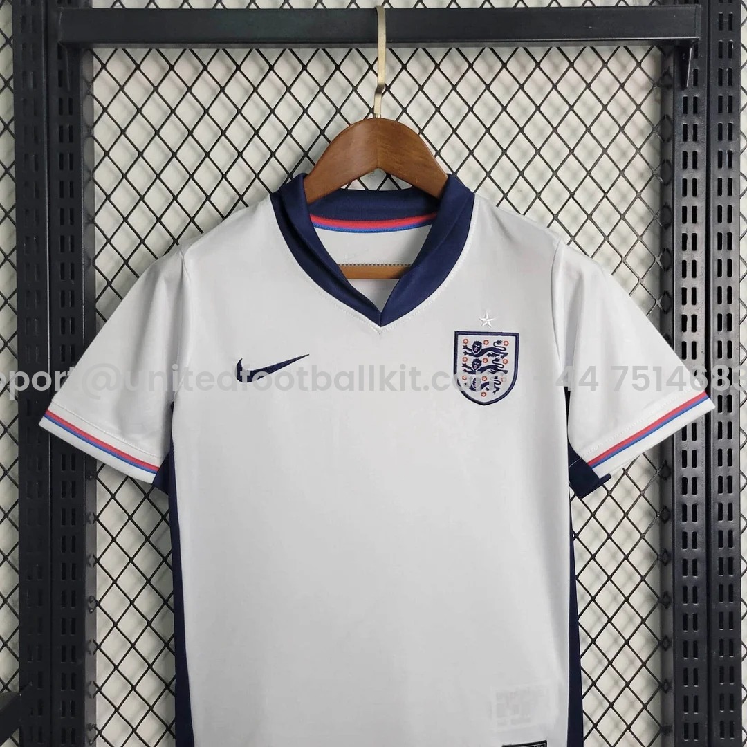 Unitedfootballkit.com | England 2024 Home Stadium Kids Kit -Customize Name, Number and Patch | Worldwide Shipping