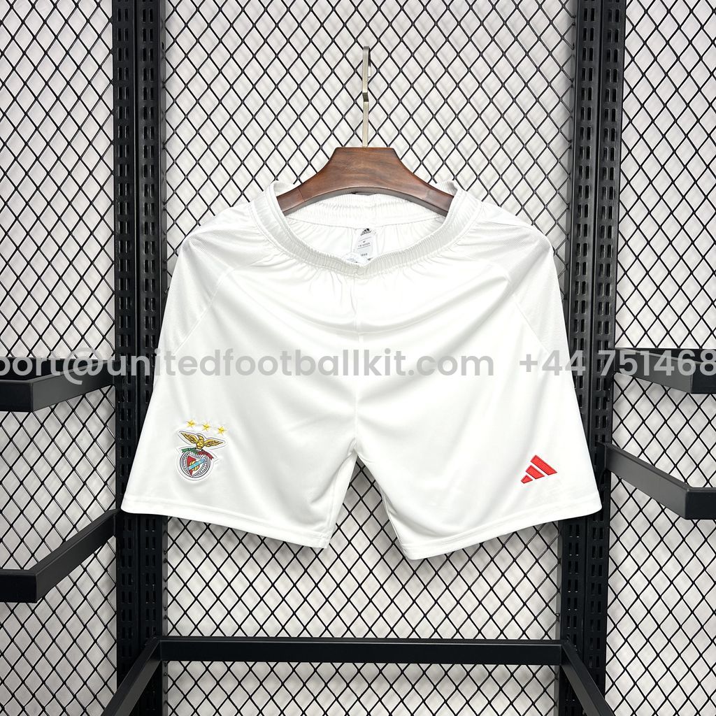 Unitedfootballkit.com | Benfica 24-25 Home Shorts - Fans Version -Customize Name, Number and Patch | Worldwide Shipping