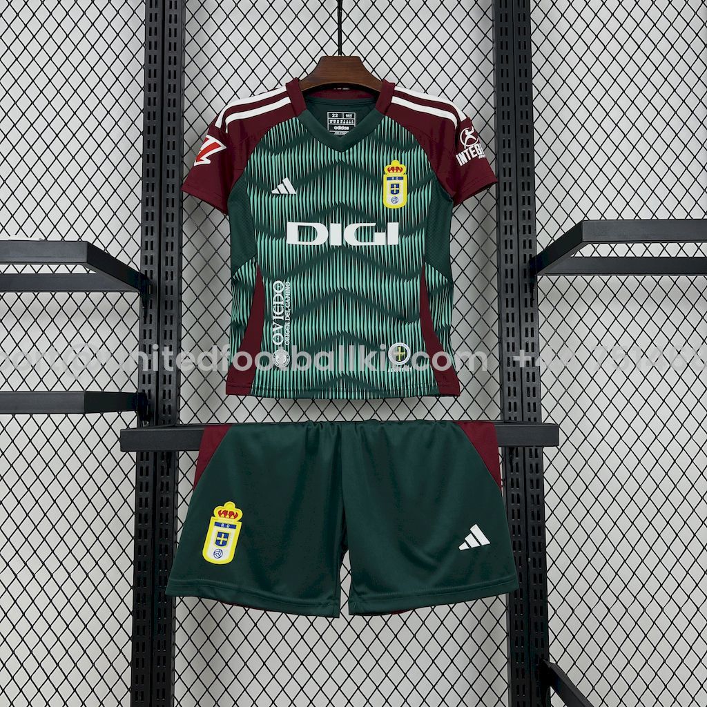 Unitedfootballkit.com | Real Oviedo 24-25 Third Kids Kit -Customize Name, Number and Patch | Worldwide Shipping