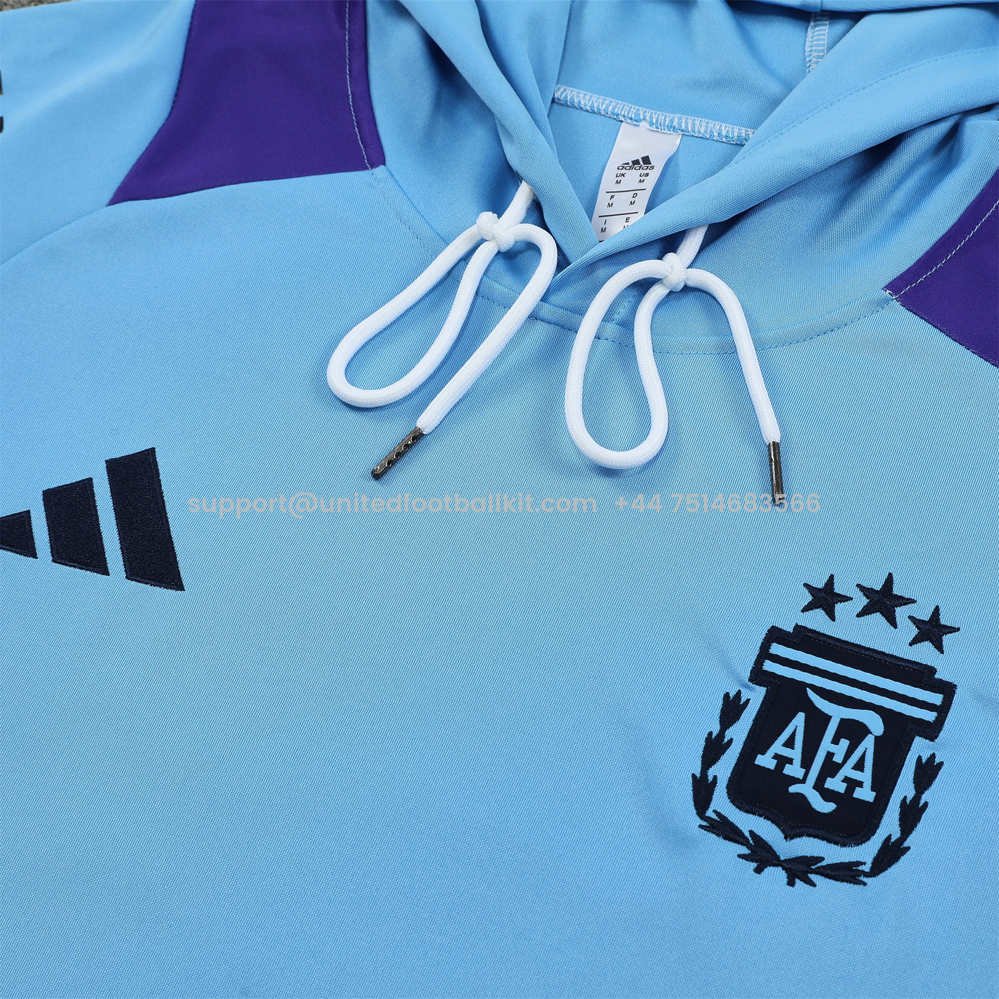 Unitedfootballkit.com | Argentina 24-25 Long Sleeve Training Set - Blue Top and Deep Blue Pants -Customize Name, Number and Patch | Worldwide Shipping