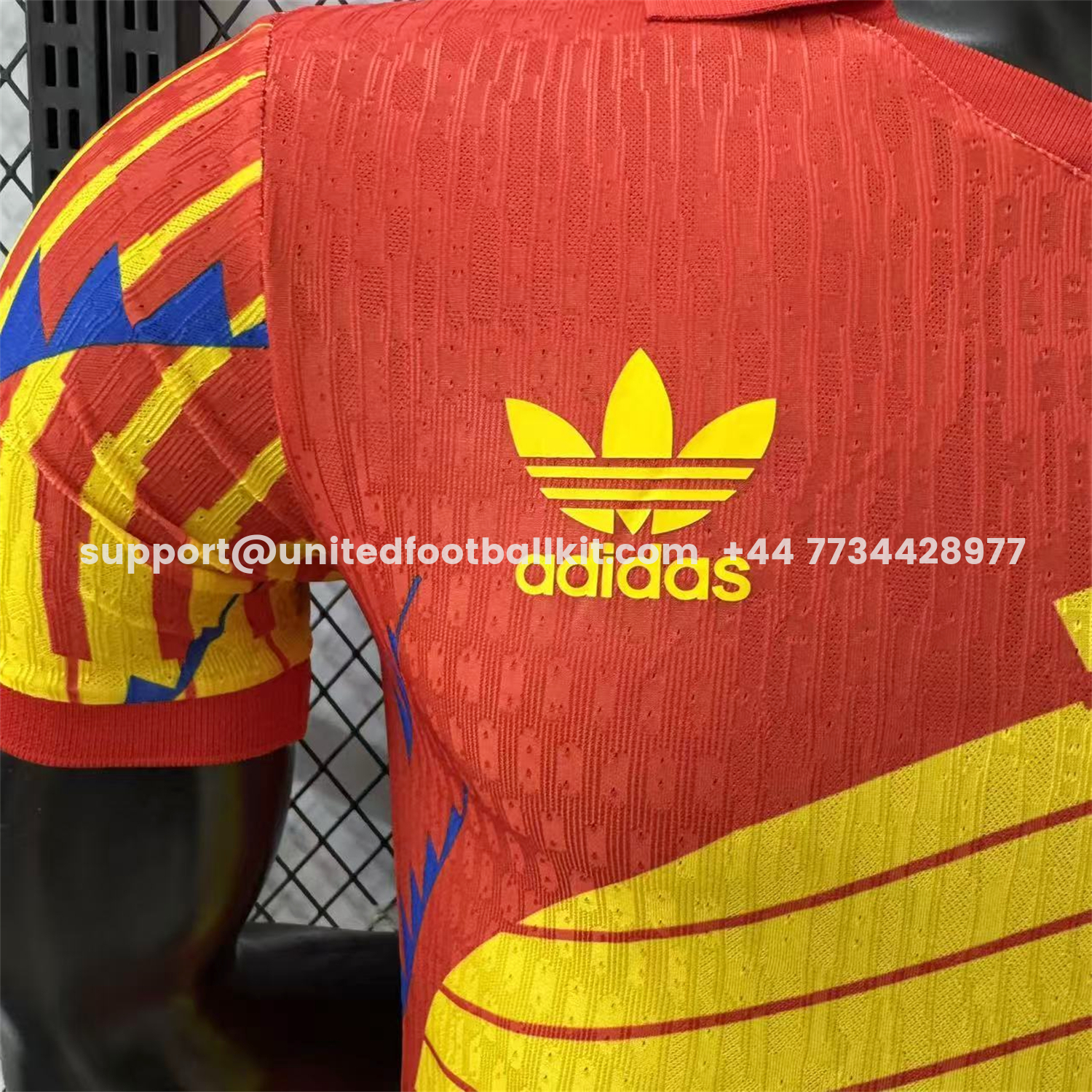 Unitedfootballkit.com | Spain 2026 Blue-Yellow Stripes Red Special Jersey - Player Version -Customize Name, Number and Patch | Worldwide Shipping
