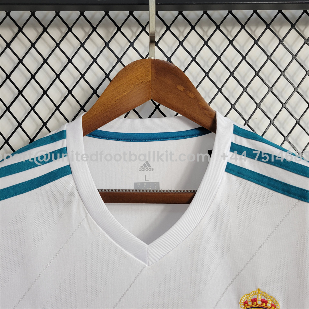 Unitedfootballkit.com | Retro Real Madrid 17-18 Home Jersey - with Champions League Final Final -Customize Name, Number and Patch | Worldwide Shipping