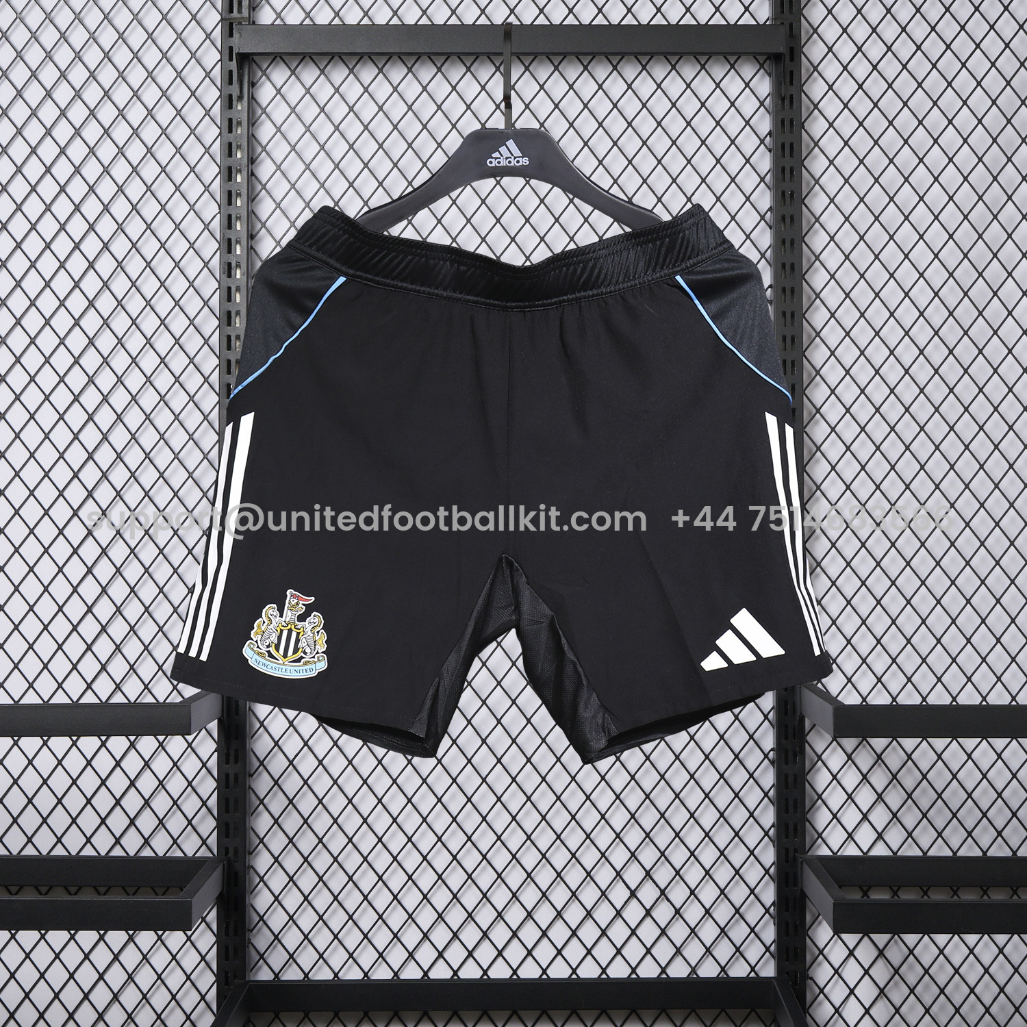 Unitedfootballkit.com | Newcastle United 25-26 Home Black Shorts - Player Version -Customize Name, Number and Patch | Worldwide Shipping