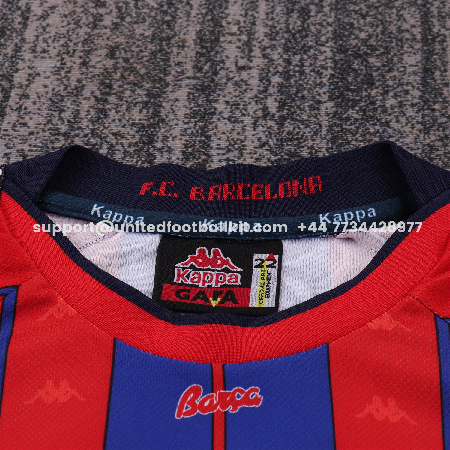 Unitedfootballkit.com | Retro Barcelona 1997-98 Home Kids Kit -Customize Name, Number and Patch | Worldwide Shipping