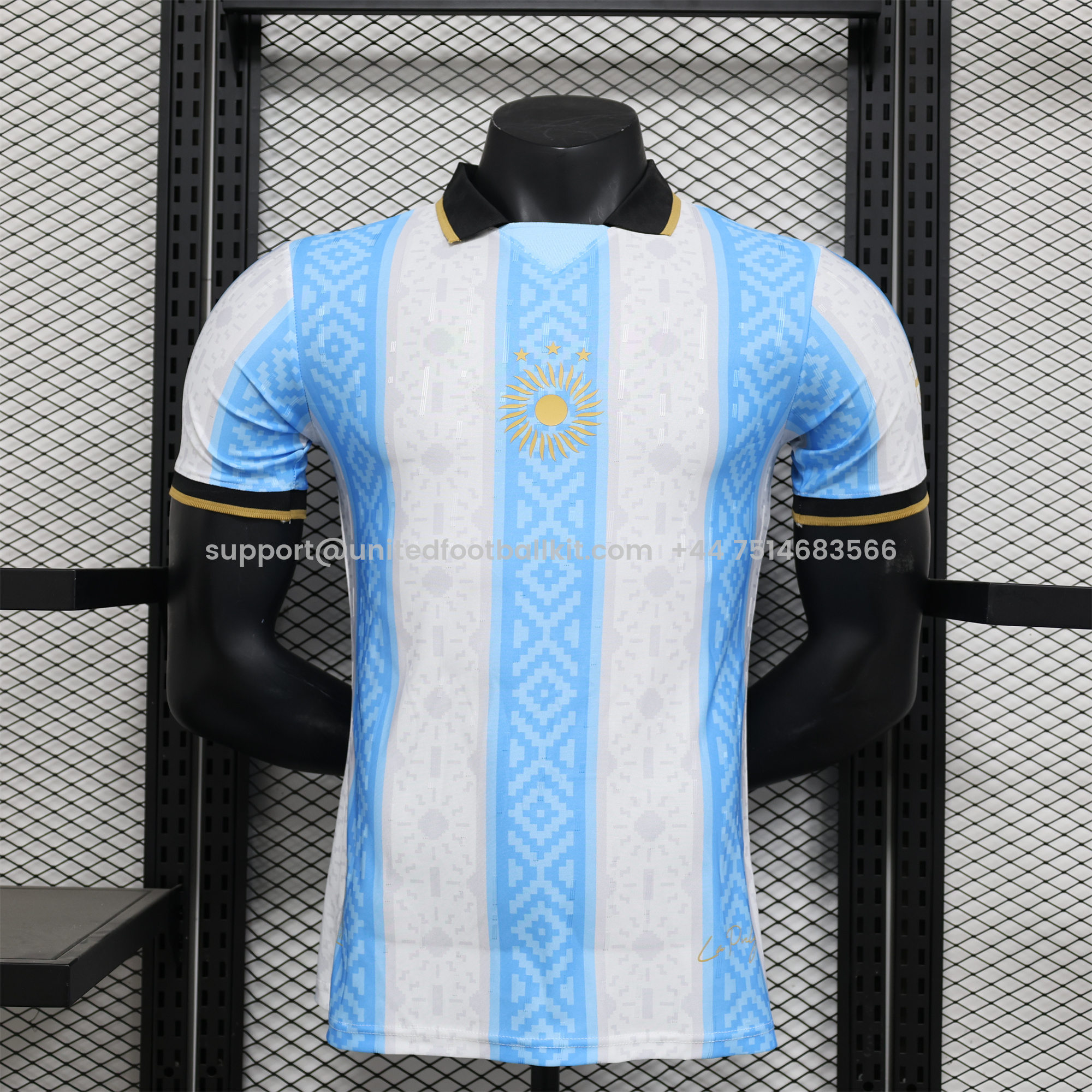 Unitedfootballkit.com | Argentina 2024-25 COMMA Messi Jersey - Player Version -Customize Name, Number and Patch | Worldwide Shipping
