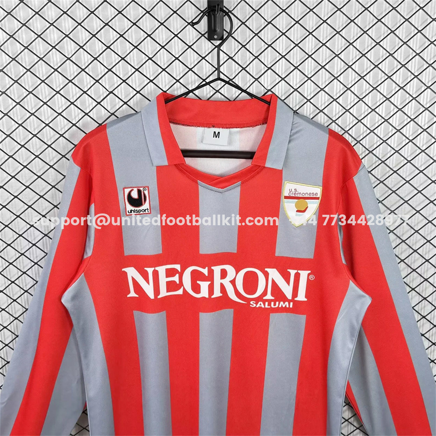 Unitedfootballkit.com | Retro Cremonese 1995-96 Home Long Sleeves Jersey -Customize Name, Number and Patch | Worldwide Shipping