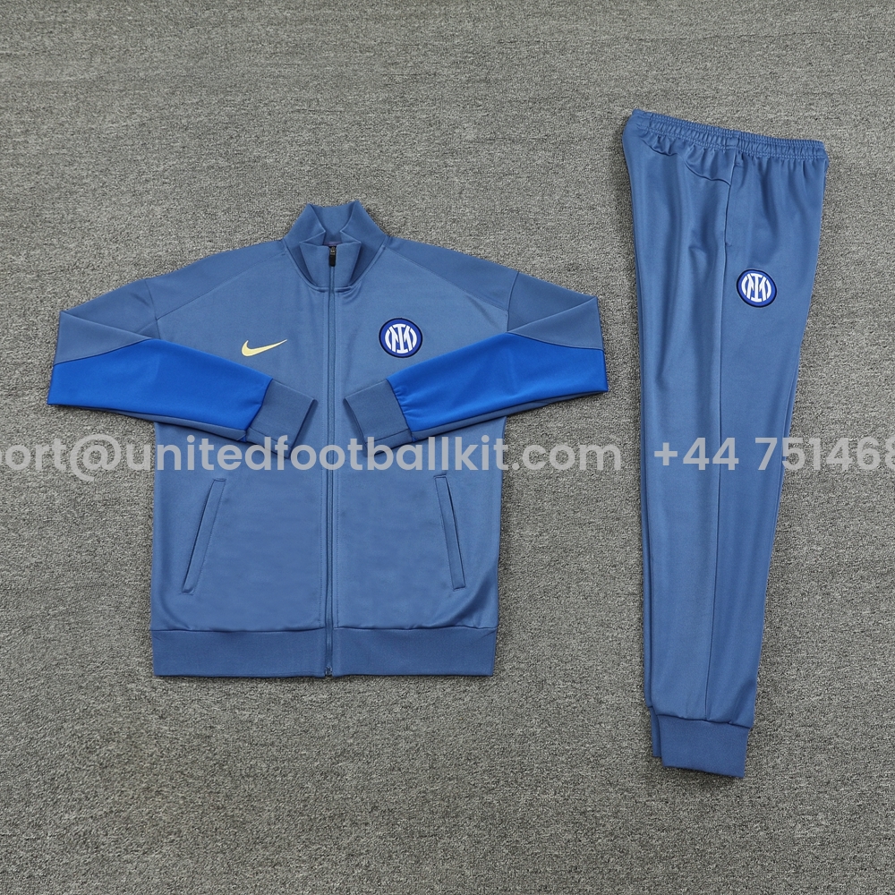 Unitedfootballkit.com | Inter Milan 24-25 Jacket Training Tracksuit - Light Blue -Customize Name, Number and Patch | Worldwide Shipping
