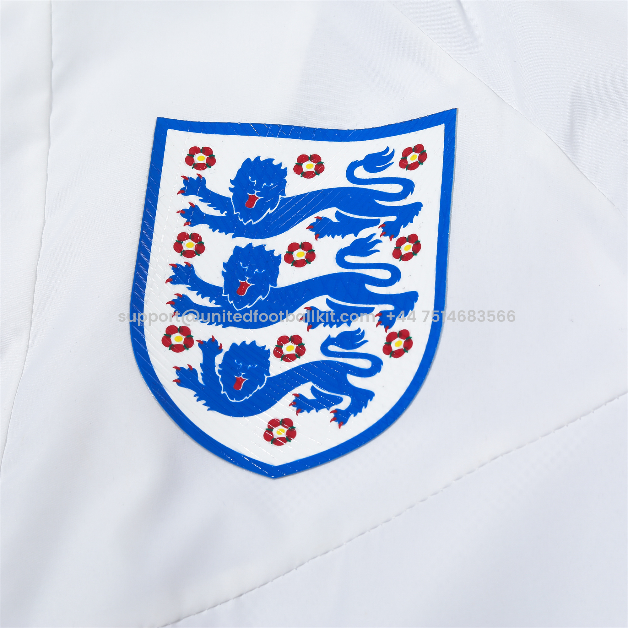 Unitedfootballkit.com | England 2024 National Team Anthem White Hooded Windbreaker - Player Version -Customize Name, Number and Patch | Worldwide Shipping