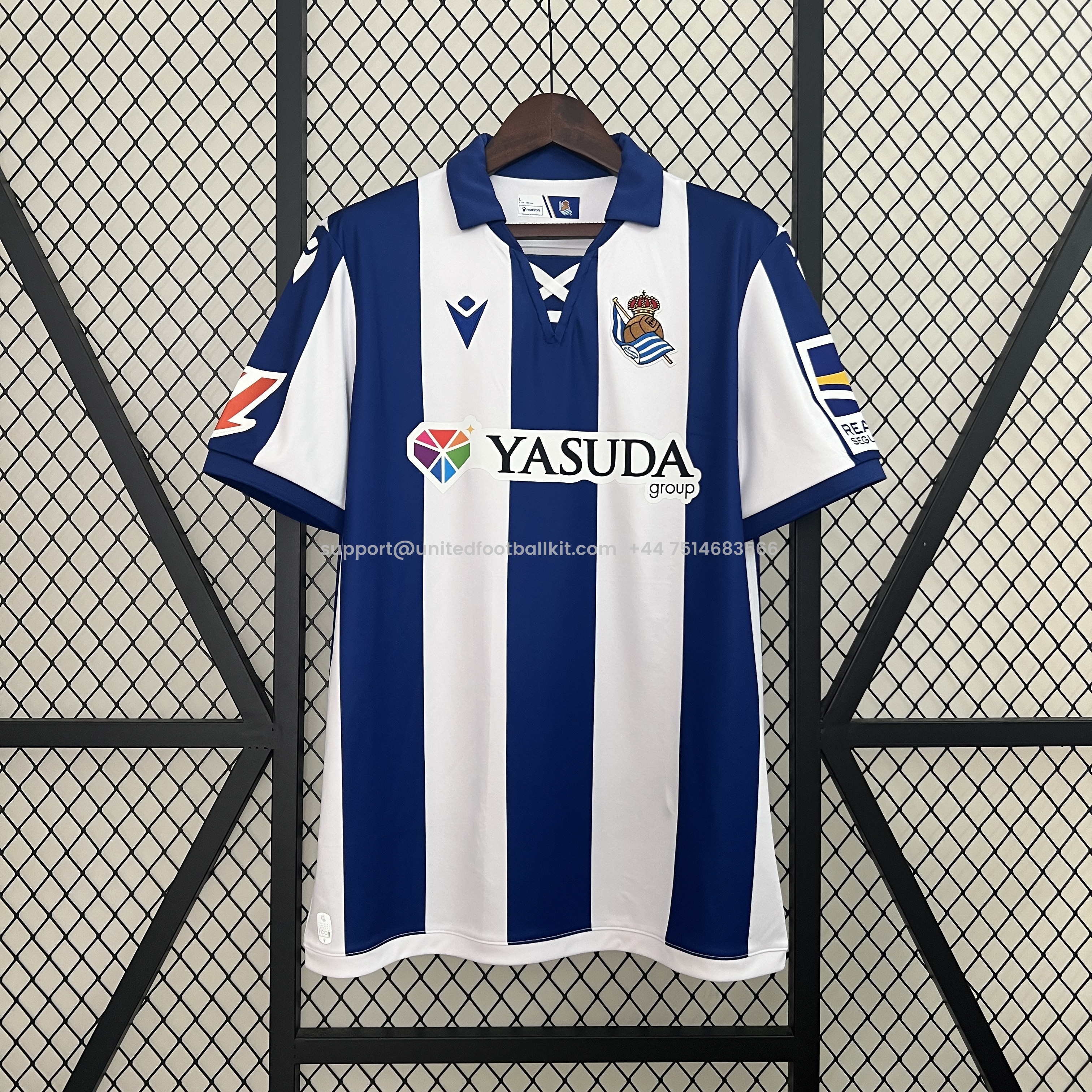 Unitedfootballkit.com | Real Sociedad 24-25 Home Stadium Jersey - Fans Version -Customize Name, Number and Patch | Worldwide Shipping