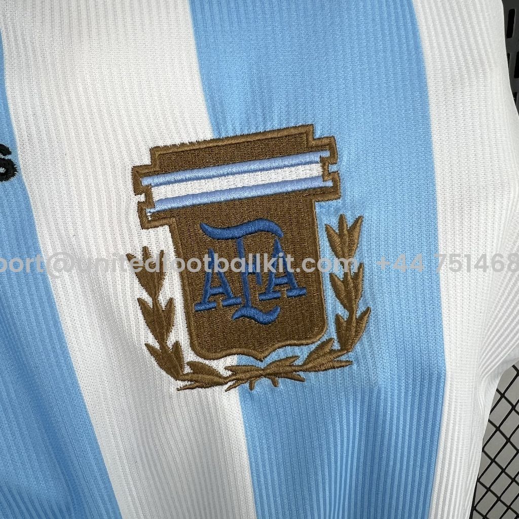 Unitedfootballkit.com | Retro Argentina 1998 Home Long Sleeves Jersey -Customize Name, Number and Patch | Worldwide Shipping