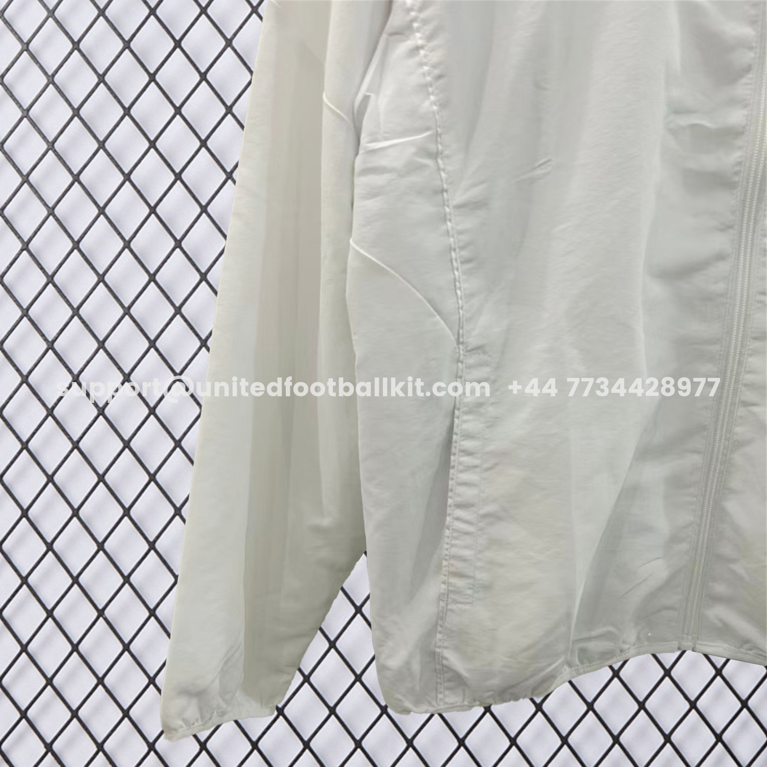 Unitedfootballkit.com | Real Madrid 25-26 White With Blue Special Windbreaker Jacket -Customize Name, Number and Patch | Worldwide Shipping