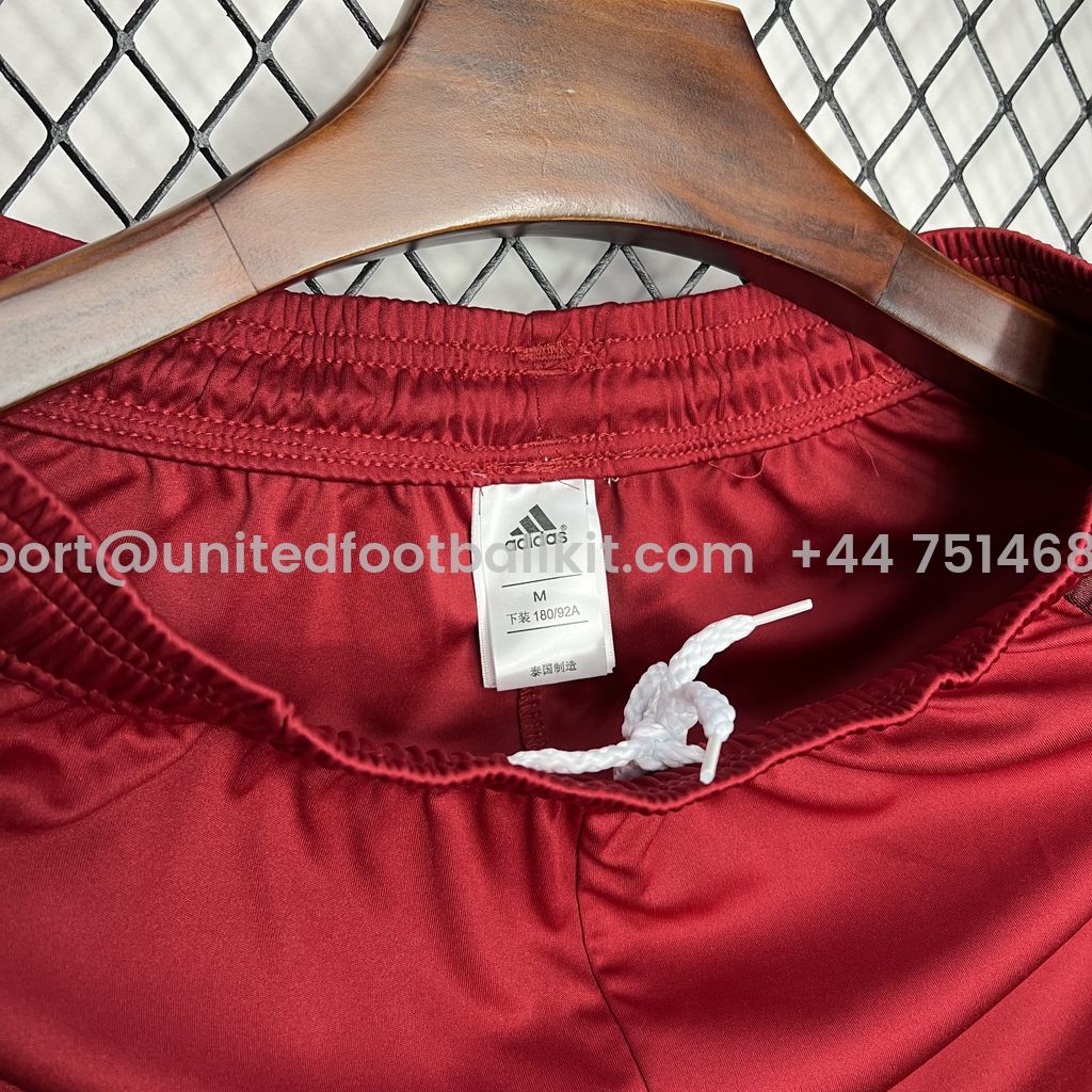 Unitedfootballkit.com | AS Roma 24-25 Home Stadium Shorts - Fans Version -Customize Name, Number and Patch | Worldwide Shipping