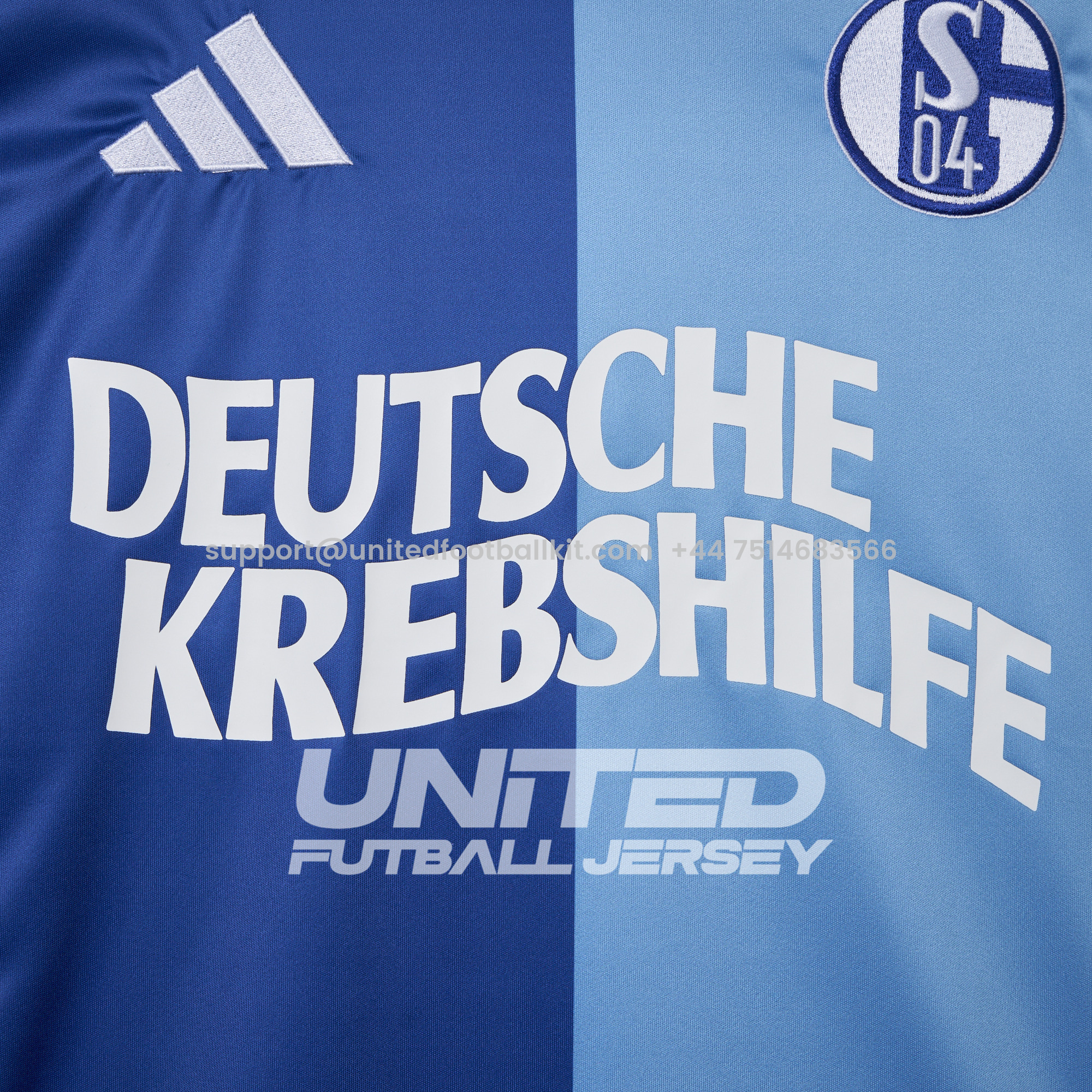 Unitedfootballkit.com | Schalke 04 24-25 German Cancer Aid Special Jersey - Fans Version -Customize Name, Number and Patch | Worldwide Shipping