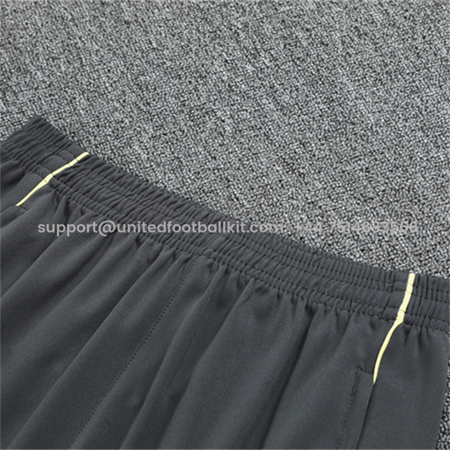 Unitedfootballkit.com | Real Madrid 25-26 Long Sleeves Training Set - Yellow Top & Gray Pants -Customize Name, Number and Patch | Worldwide Shipping