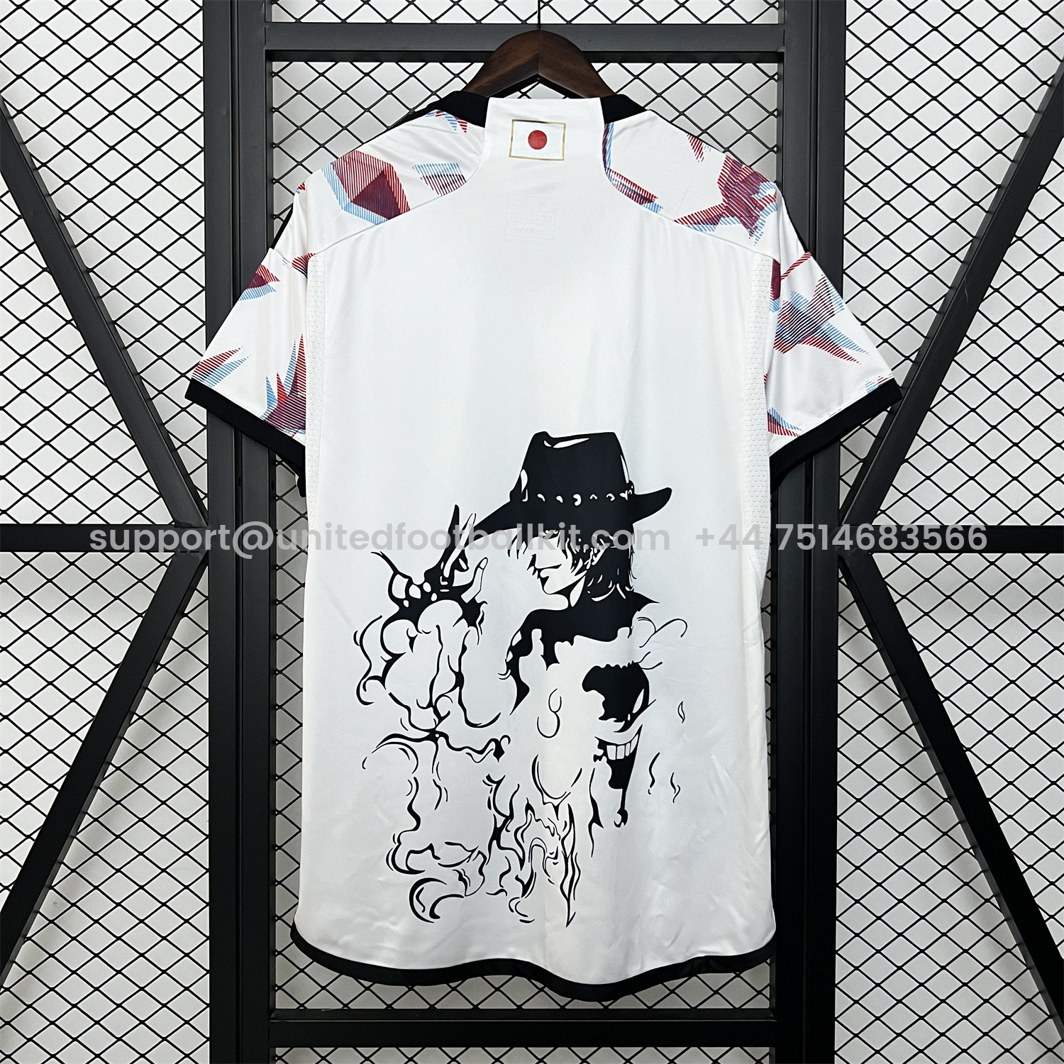 Unitedfootballkit.com | Japan 2024 Portgas·D· Ace White Jersey - Fans Version -Customize Name, Number and Patch | Worldwide Shipping