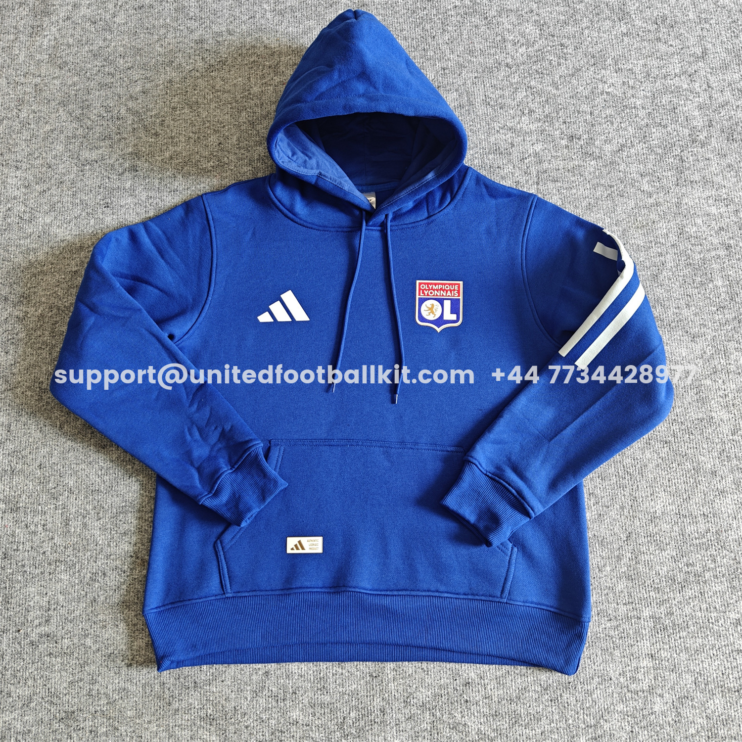 Unitedfootballkit.com | Lyon 25-26 Home Unisex Pullover Hoodie -Customize Name, Number and Patch | Worldwide Shipping
