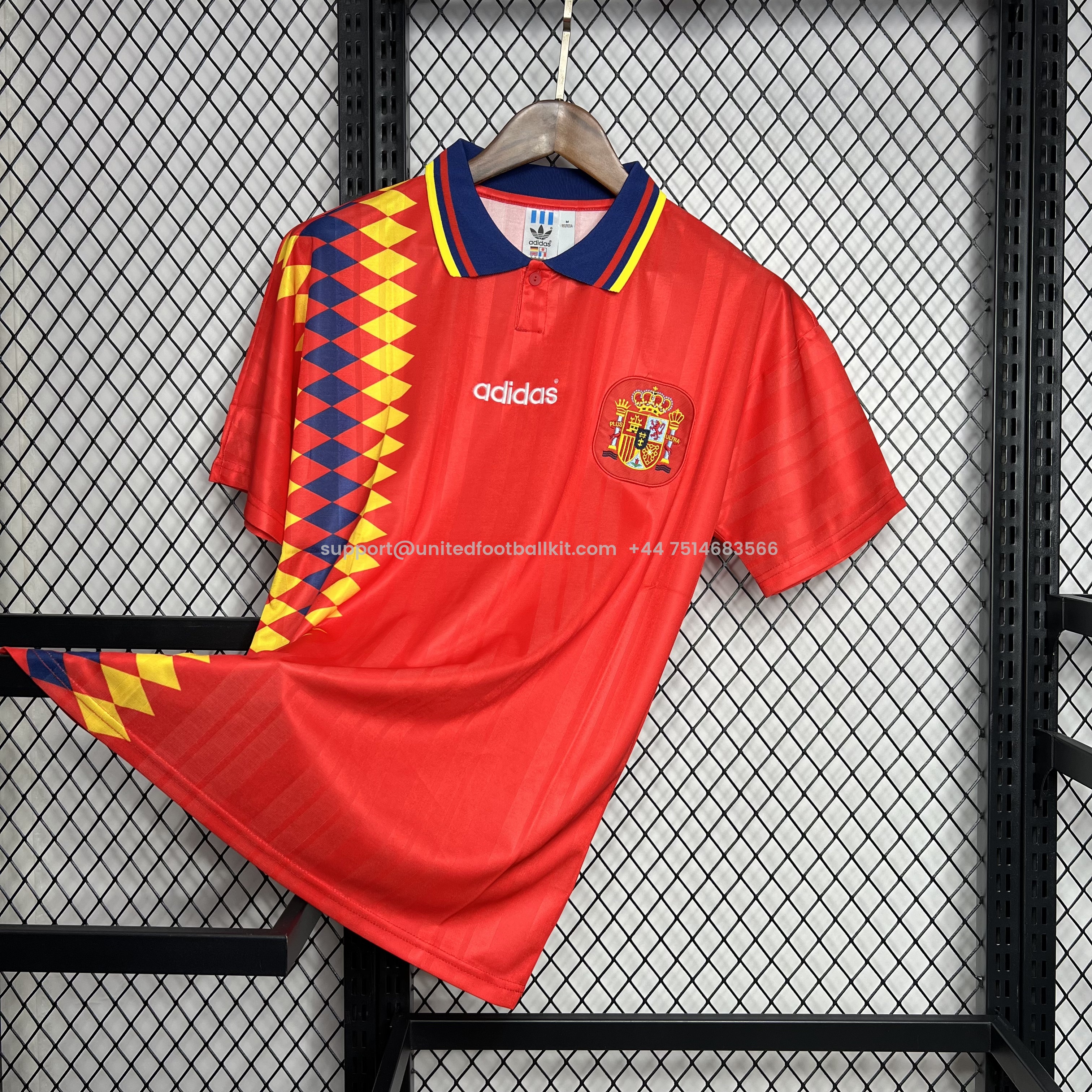 Unitedfootballkit.com | Retro Spain 1994 Home Stadium Jersey -Customize Name, Number and Patch | Worldwide Shipping