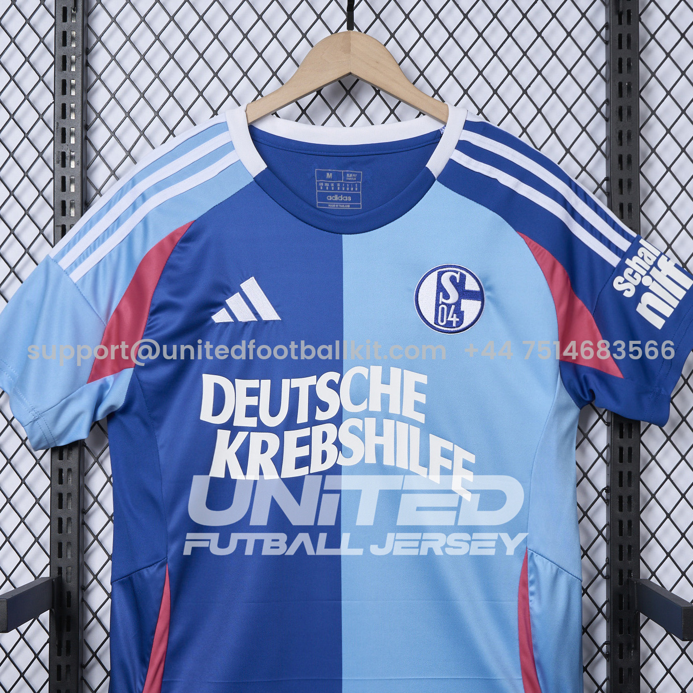 Unitedfootballkit.com | Schalke 04 24-25 German Cancer Aid Special Jersey - Fans Version -Customize Name, Number and Patch | Worldwide Shipping