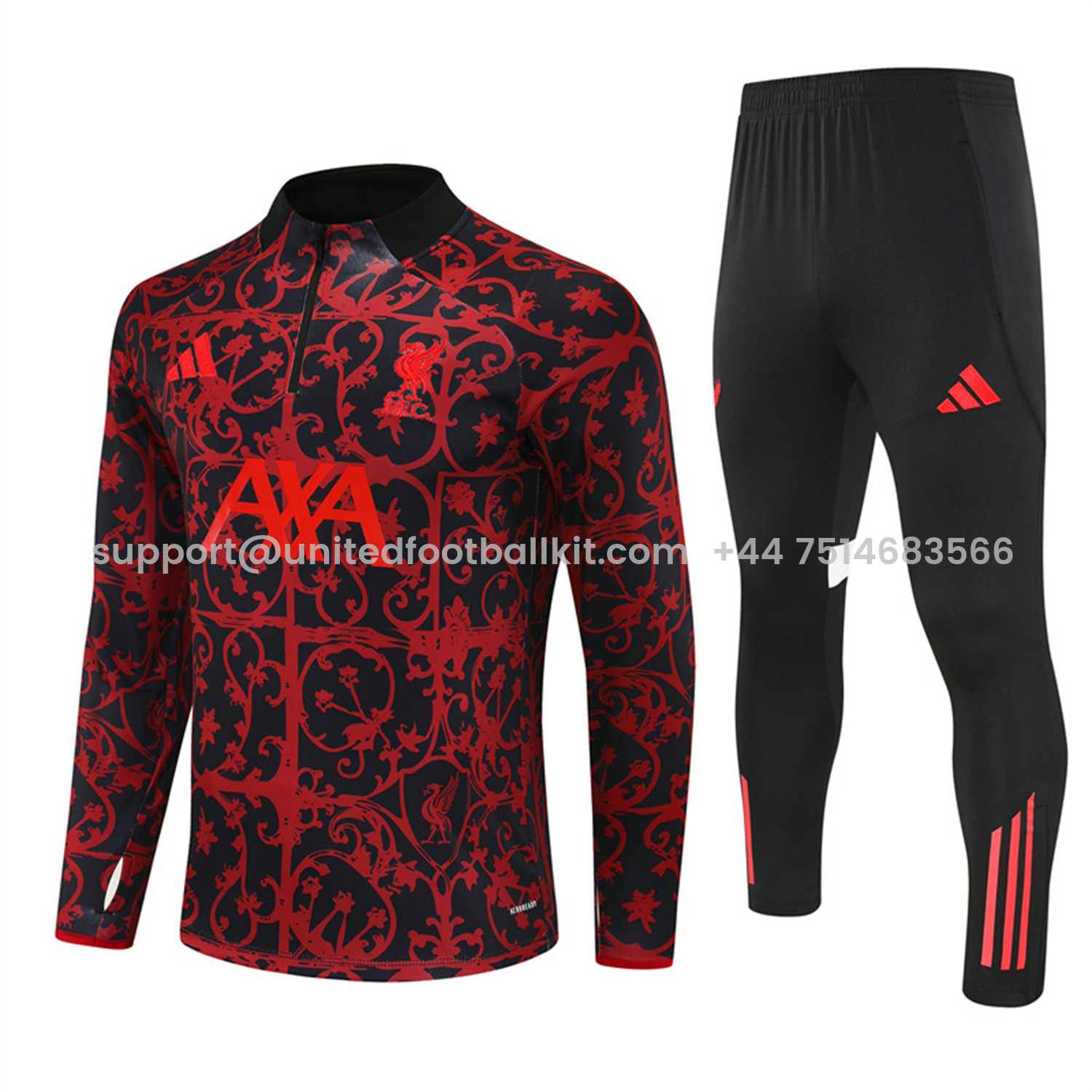 Unitedfootballkit.com | Liver.pool 25-26 Long Sleeve Training Set - Red Camouflage Top & Blsck Pants -Customize Name, Number and Patch | Worldwide Shipping