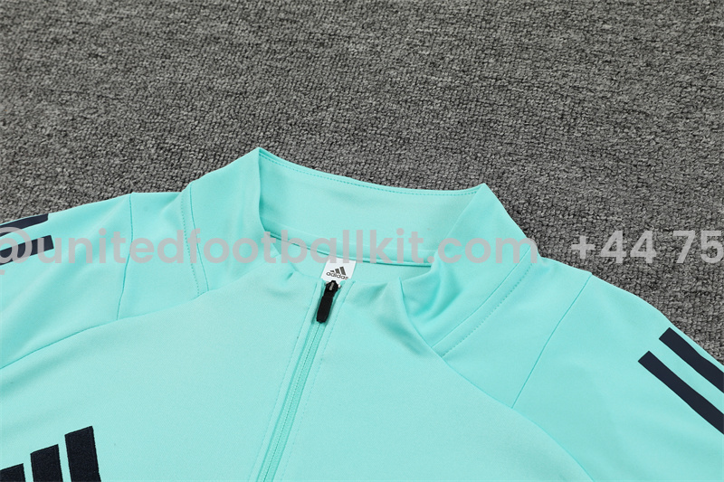 Unitedfootballkit.com | Real Madrid 24-25 Long Sleeve Training Set - Light Green -Customize Name, Number and Patch | Worldwide Shipping