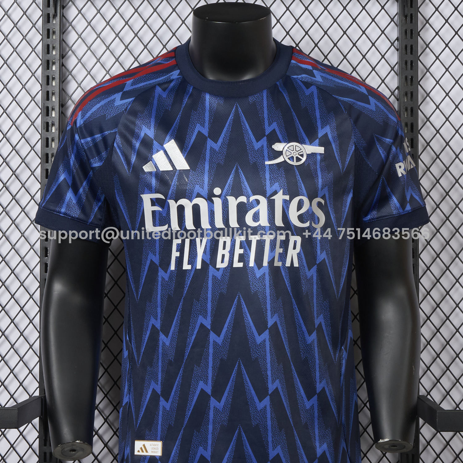 Unitedfootballkit.com | Arsenal 25-26 Away Blue Jersey - Player Version -Customize Name, Number and Patch | Worldwide Shipping