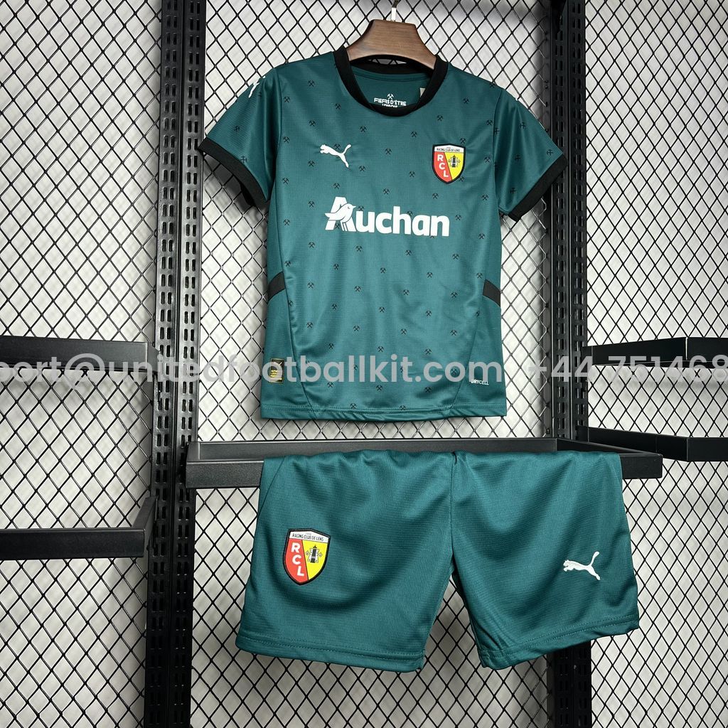 Unitedfootballkit.com | RC Lens 24-25 Away Kids Kit -Customize Name, Number and Patch | Worldwide Shipping