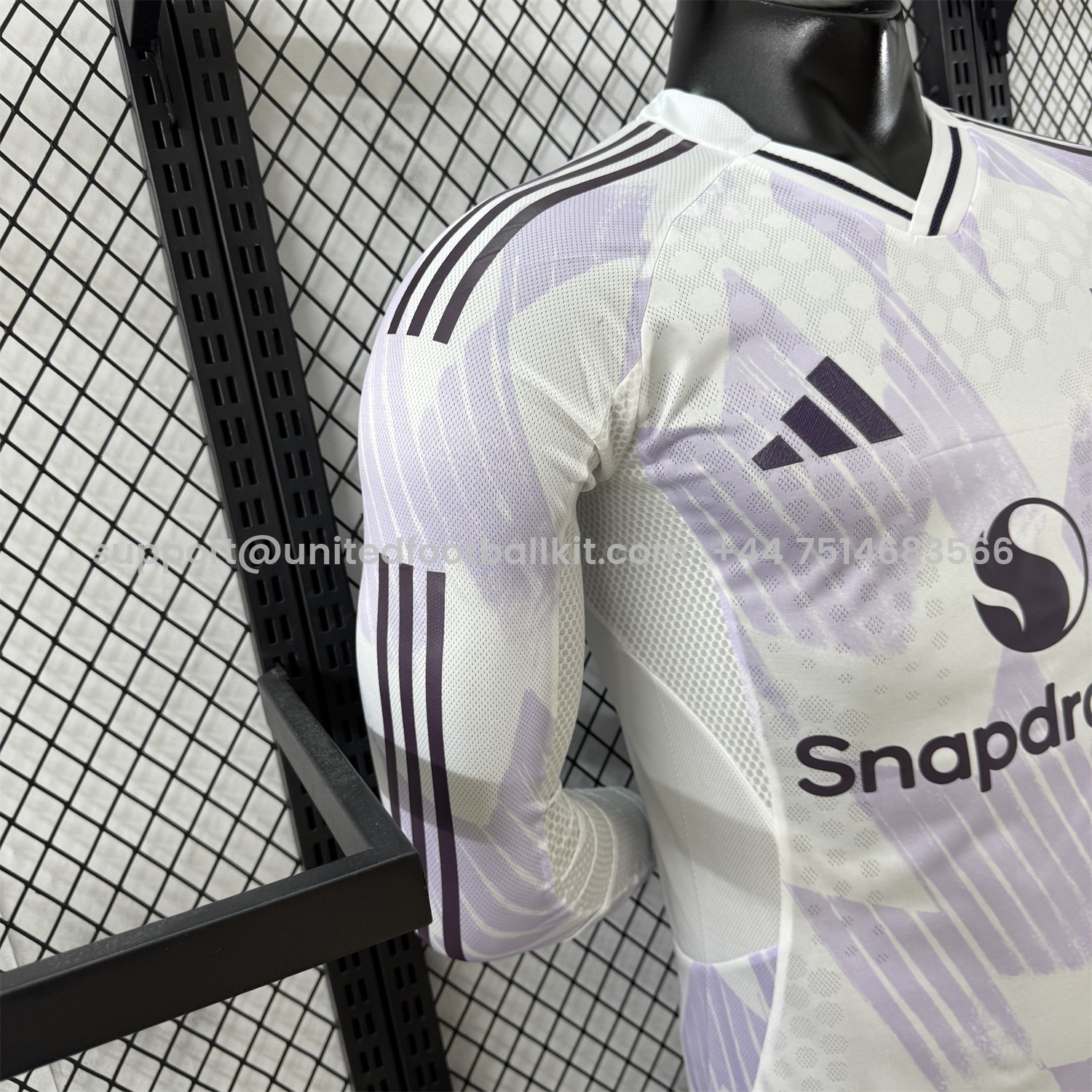 Unitedfootballkit.com | Manchester United 25-26 Away Long Sleeves Jersey - Player Version -Customize Name, Number and Patch | Worldwide Shipping