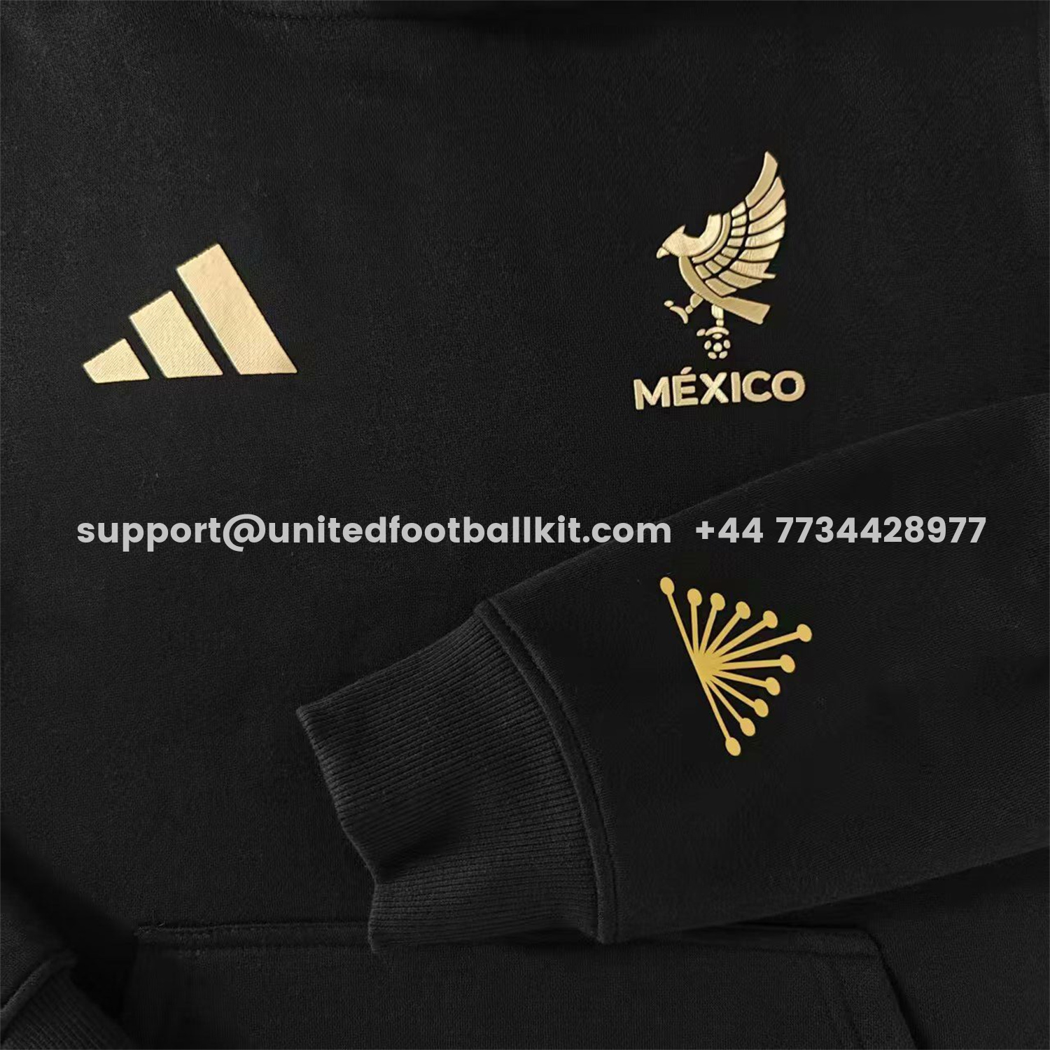 Unitedfootballkit.com | Mexico 2025 Gold Cup Black Special Edition Unisex Pullover Hoodie -Customize Name, Number and Patch | Worldwide Shipping