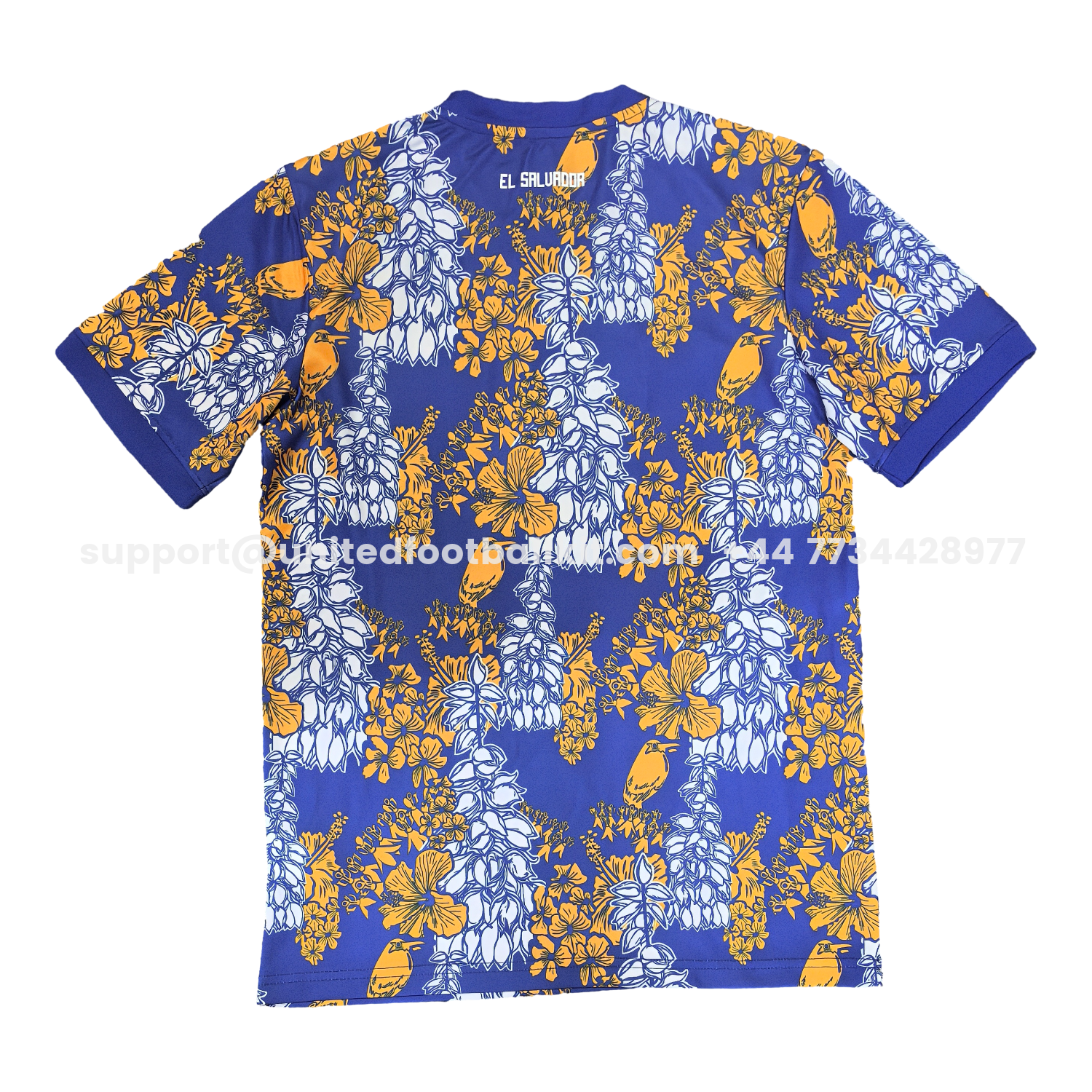 Unitedfootballkit.com | El Salvador 25-26 Blue Pre-Match Training Jersey with Yellow and White Flower Pattern - Fans Version -Customize Name, Number and Patch | Worldwide Shipping