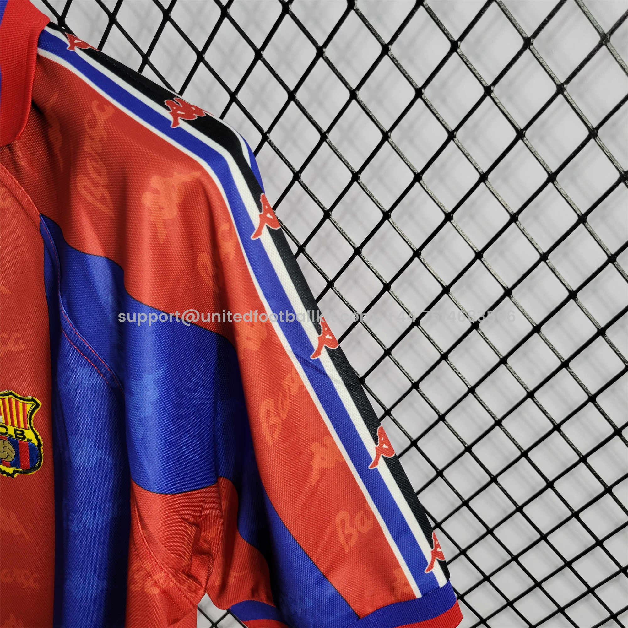 Unitedfootballkit.com | Retro Barcelona 96-97 Home Stadium Jersey -Customize Name, Number and Patch | Worldwide Shipping