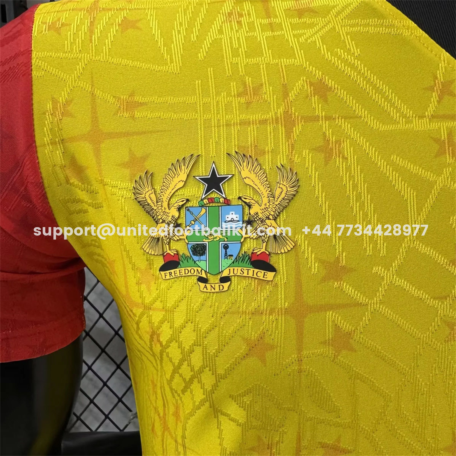 Unitedfootballkit.com | Ghana 2026 Coat Of Arms Yellow Special Jersey - Player Version -Customize Name, Number and Patch | Worldwide Shipping