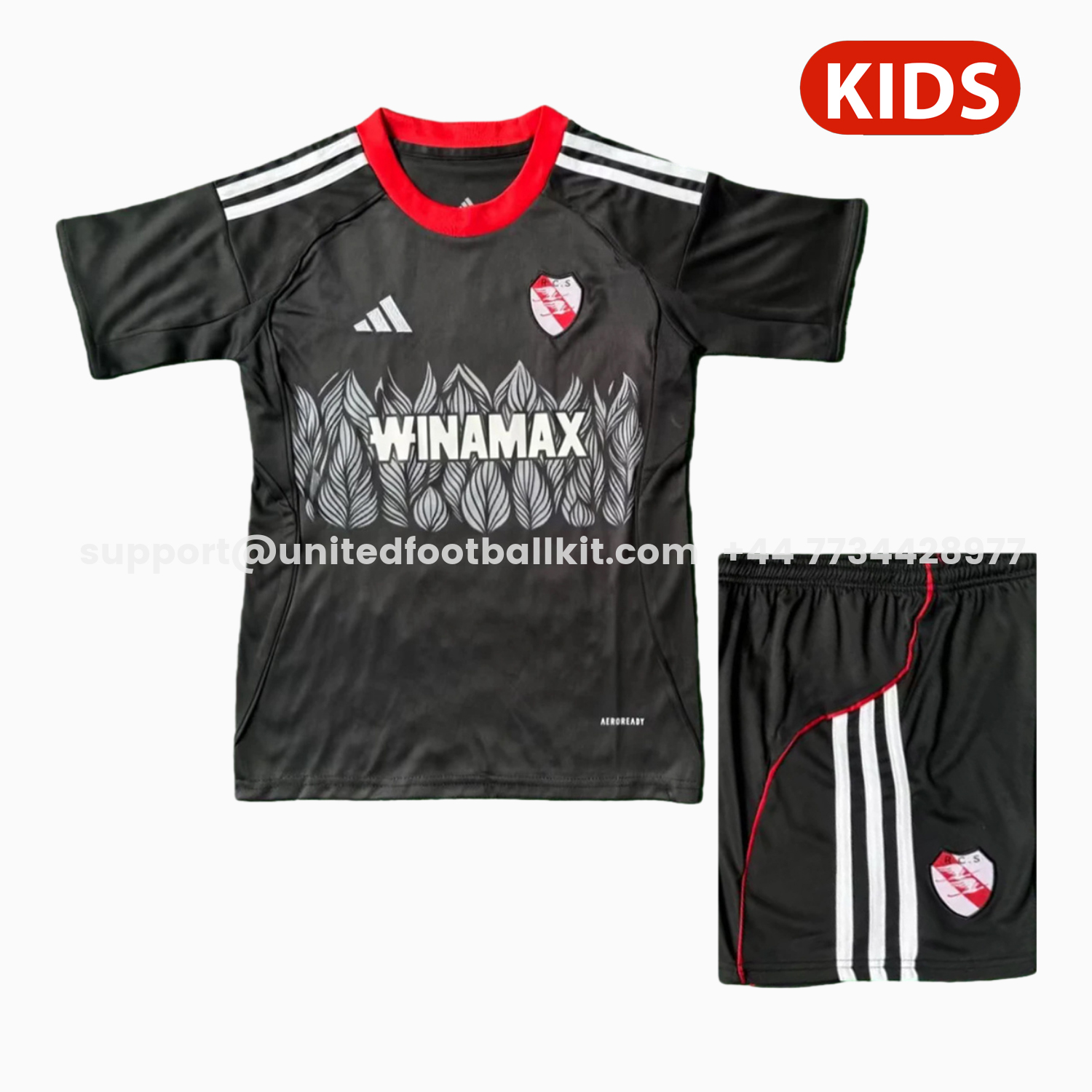 Unitedfootballkit.com | Strasbourg 25-26 Third Black Kids Kit -Customize Name, Number and Patch | Worldwide Shipping